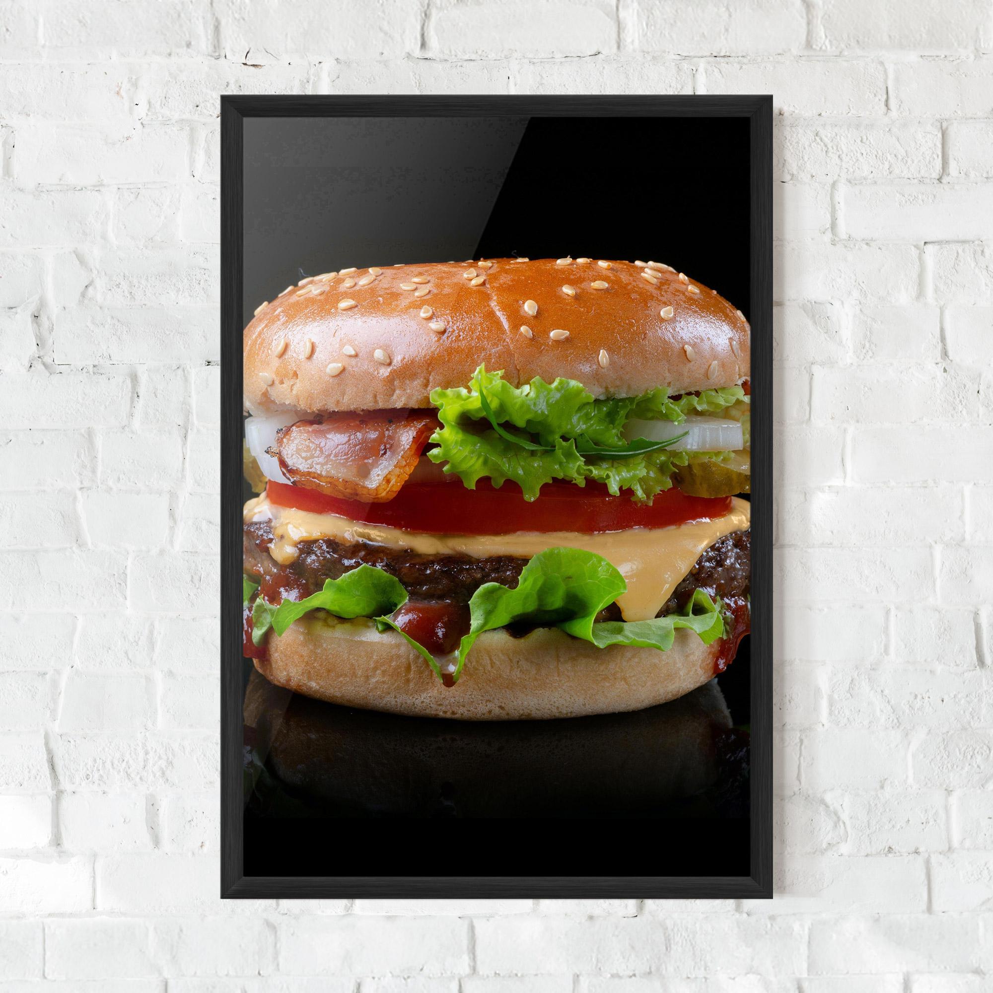 Рамкиран постер Yumm Hamburger mockup 0