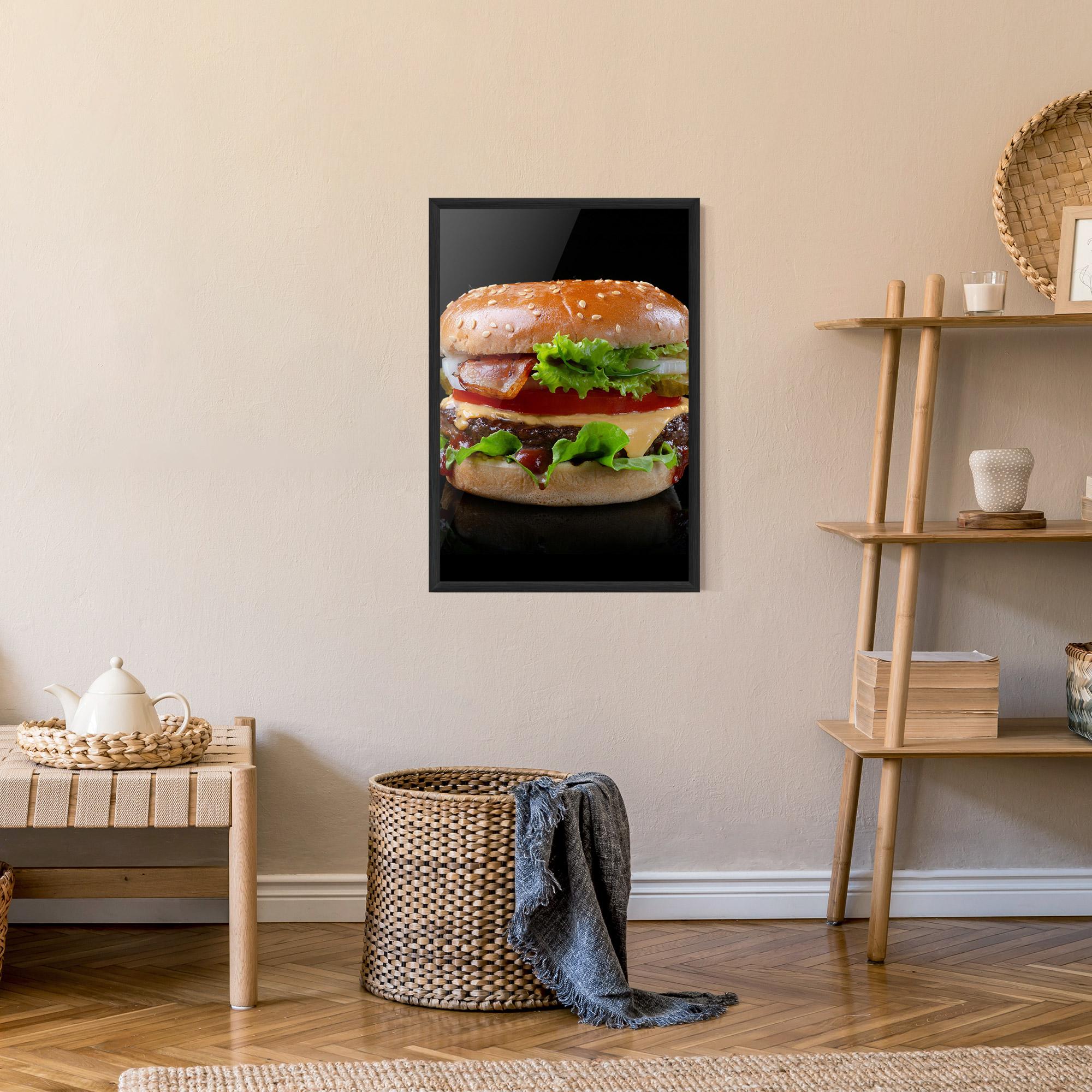 Рамкиран постер Yumm Hamburger mockup 9