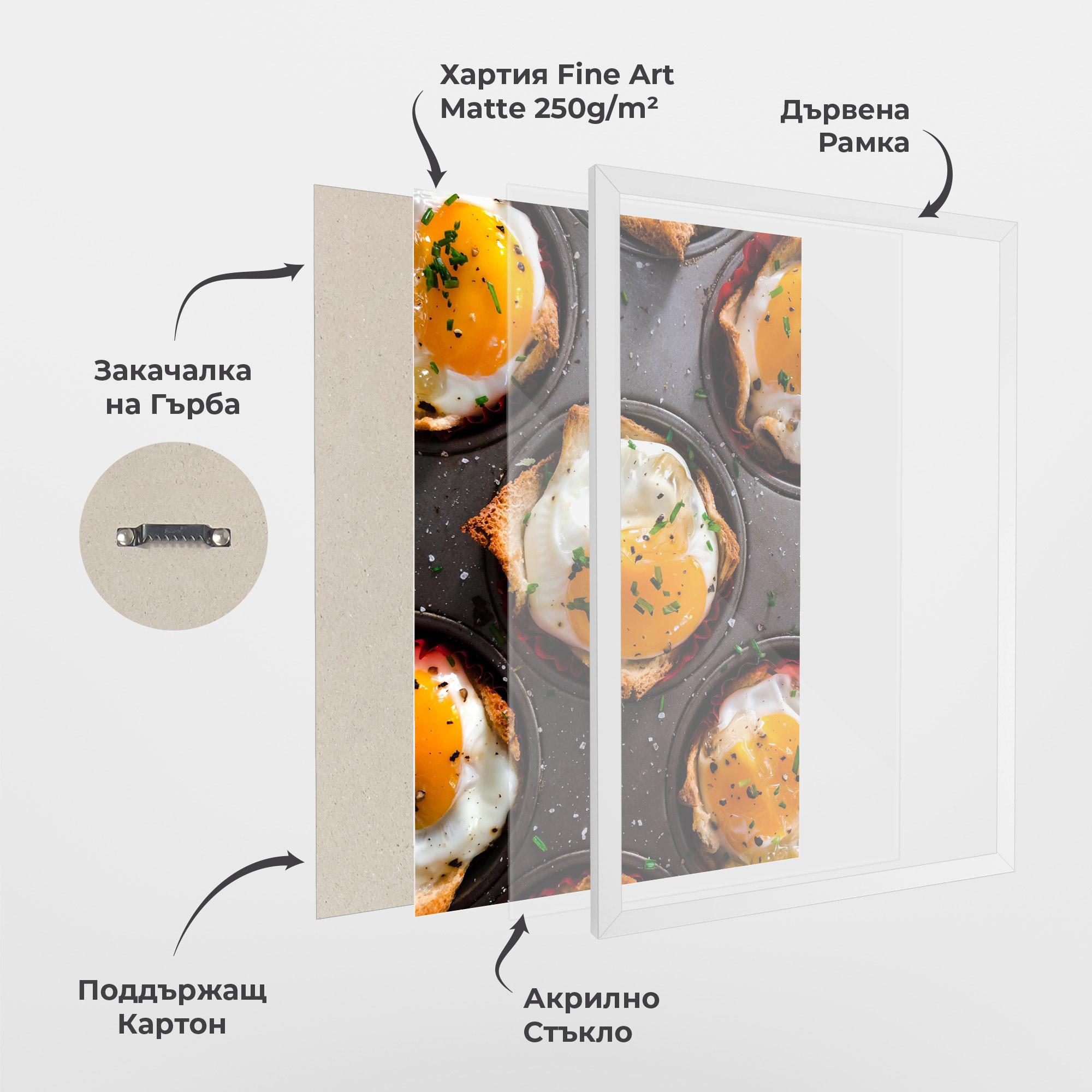 Рамкиран постер Egg On Tray mockup 1