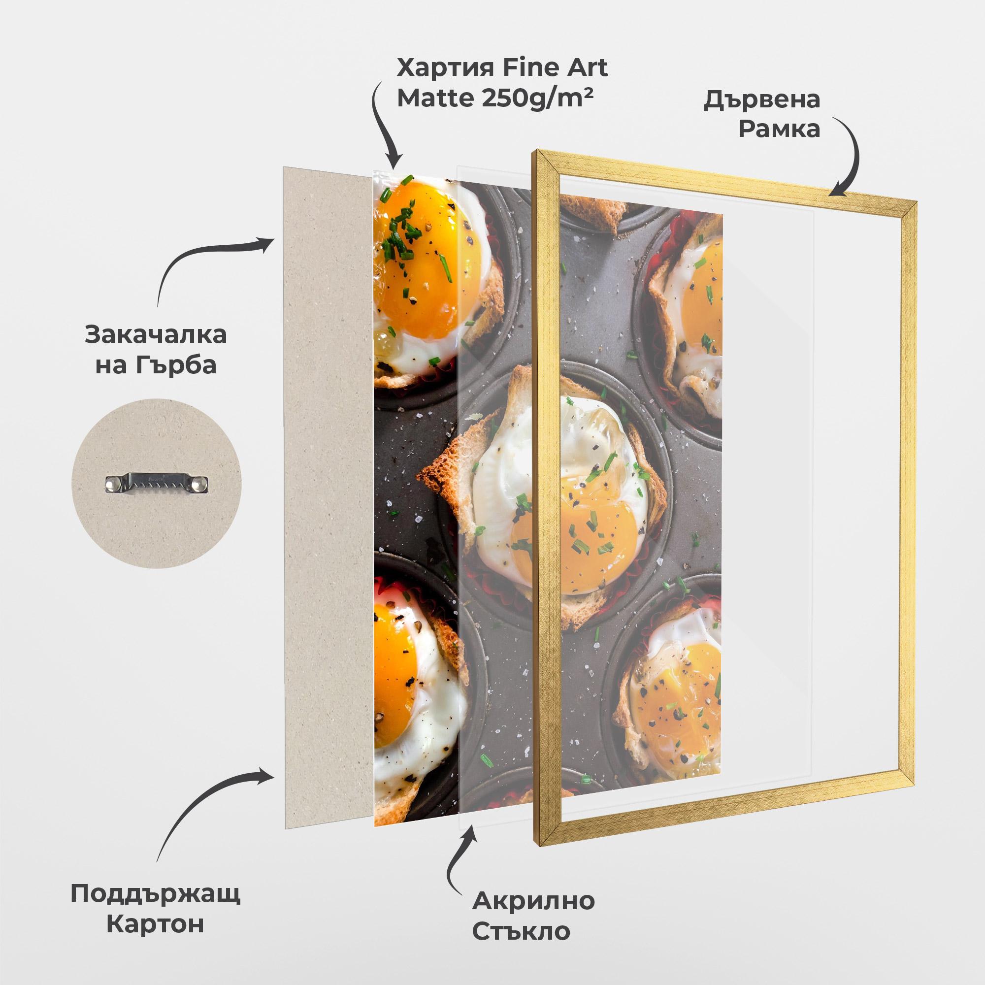 Рамкиран постер Egg On Tray mockup 1