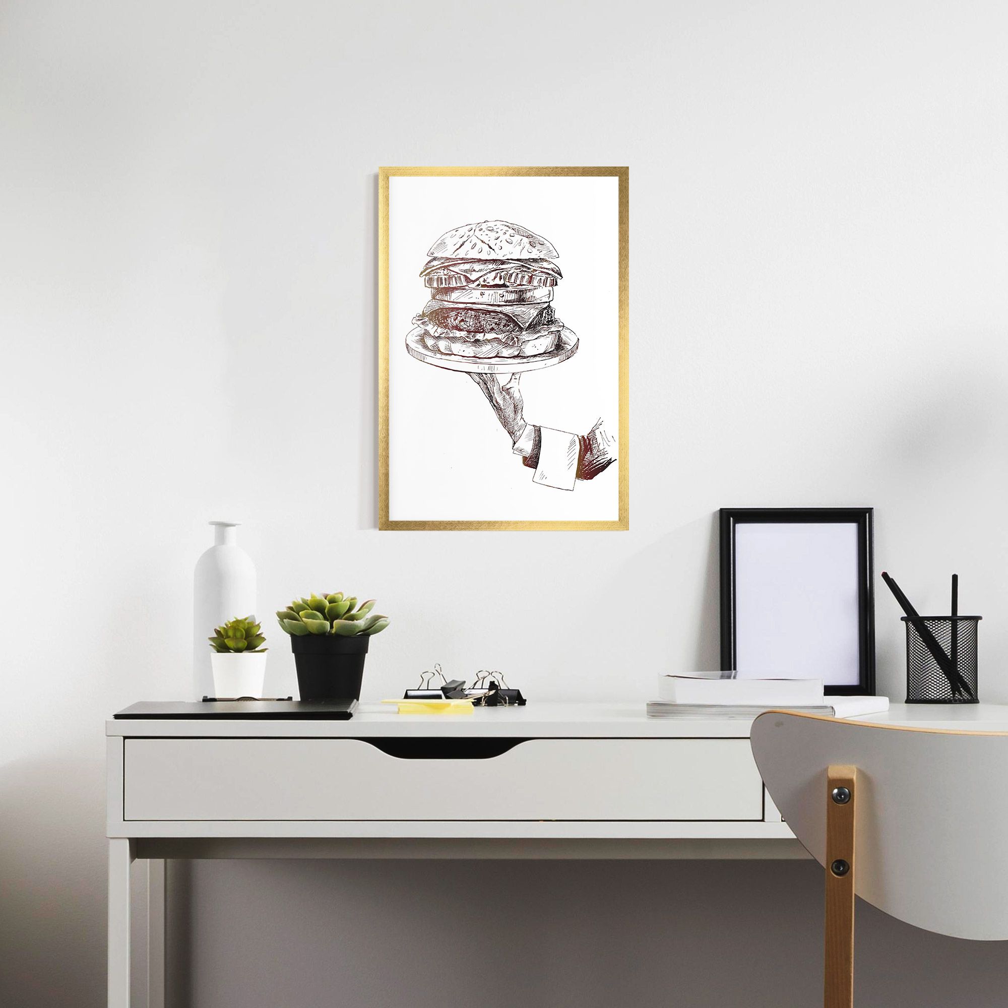 Holding Hamburger mockup 7