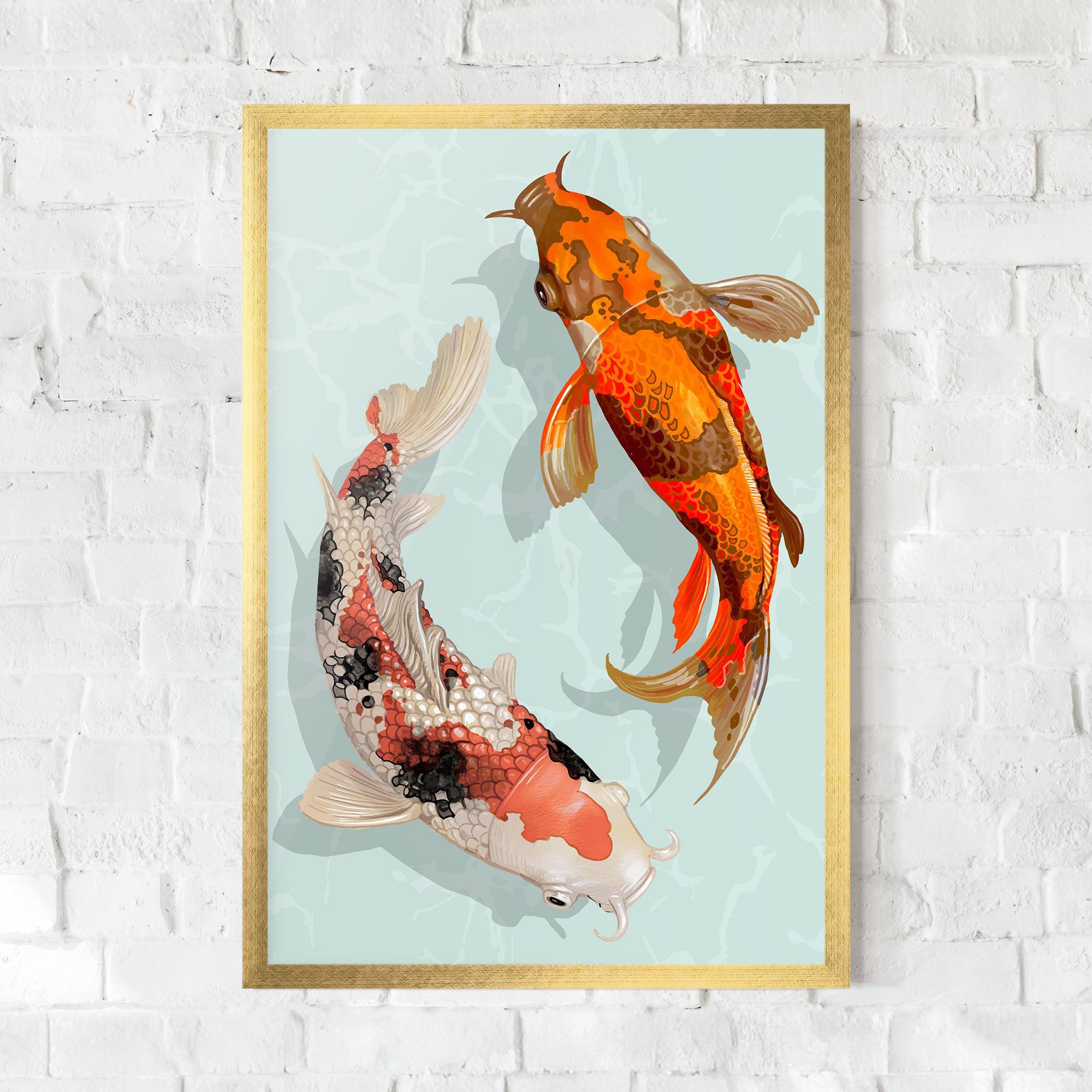 Рамкиран постер Koi Fish mockup 0