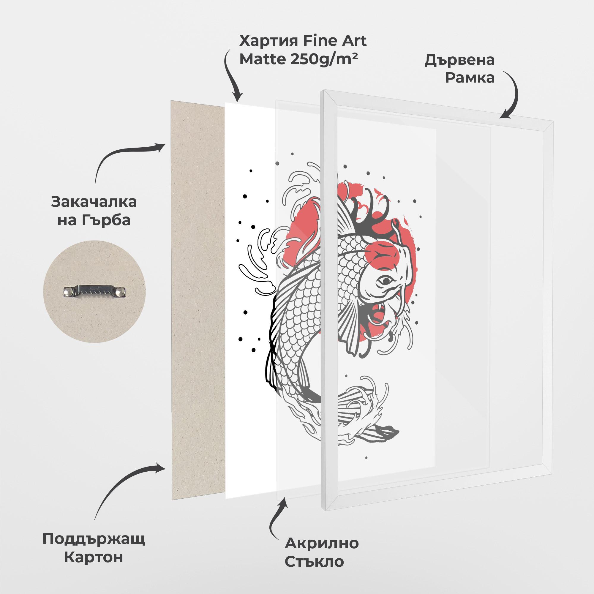 Рамкиран постер Koi Design mockup 1