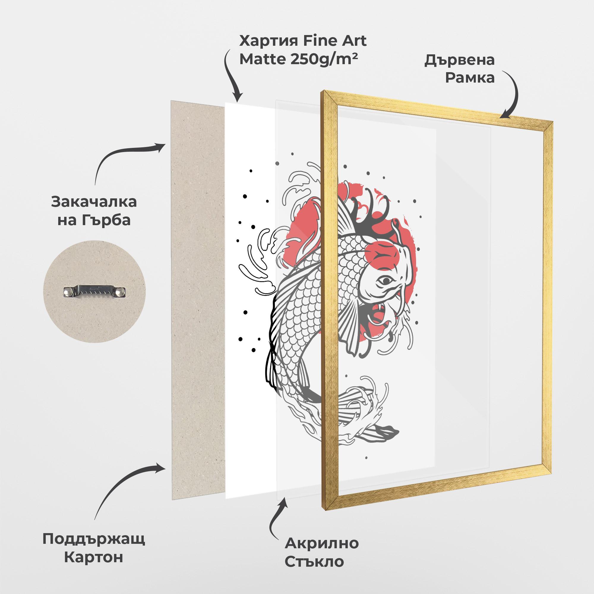 Рамкиран постер Koi Design mockup 1