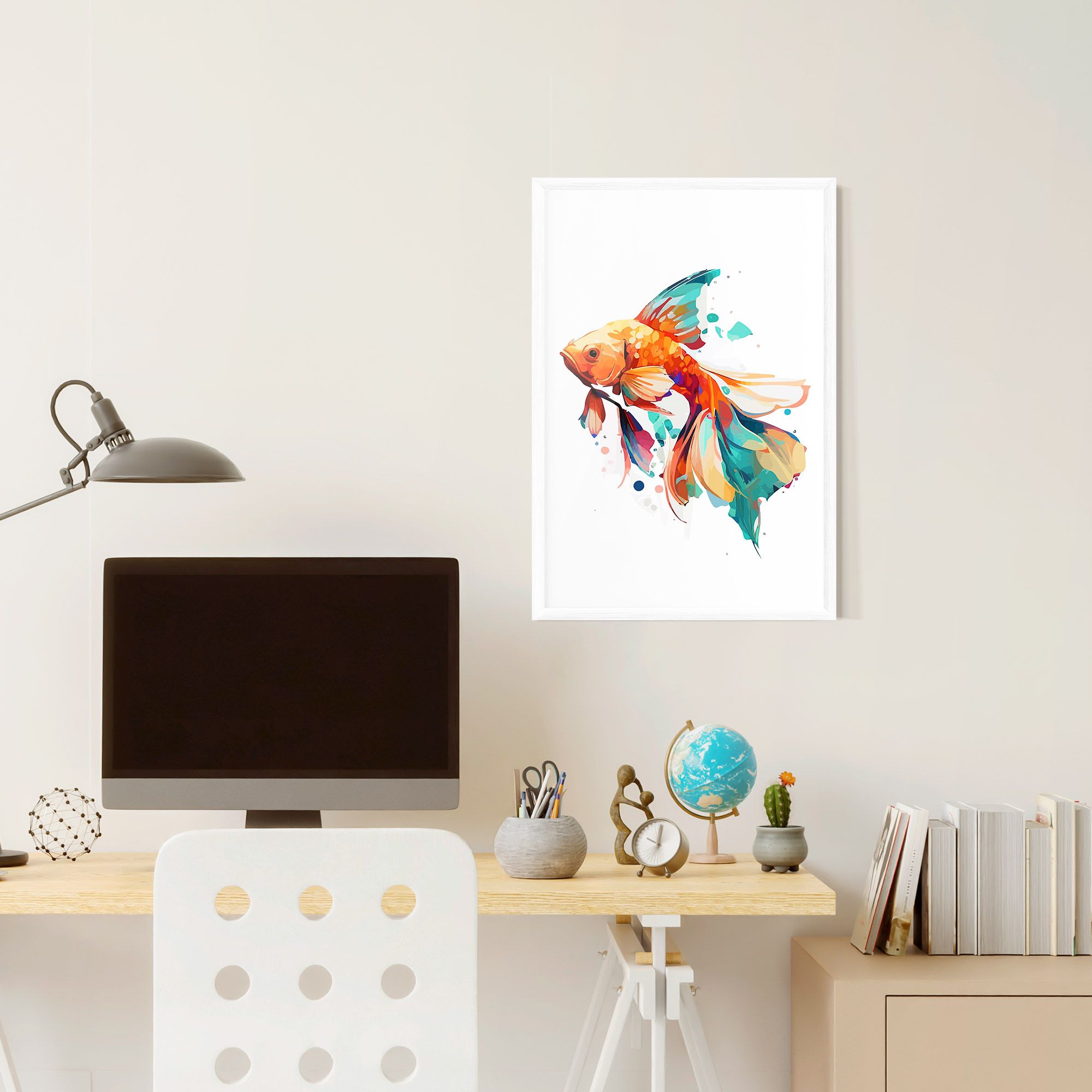 Blue Orange Fish mockup 6
