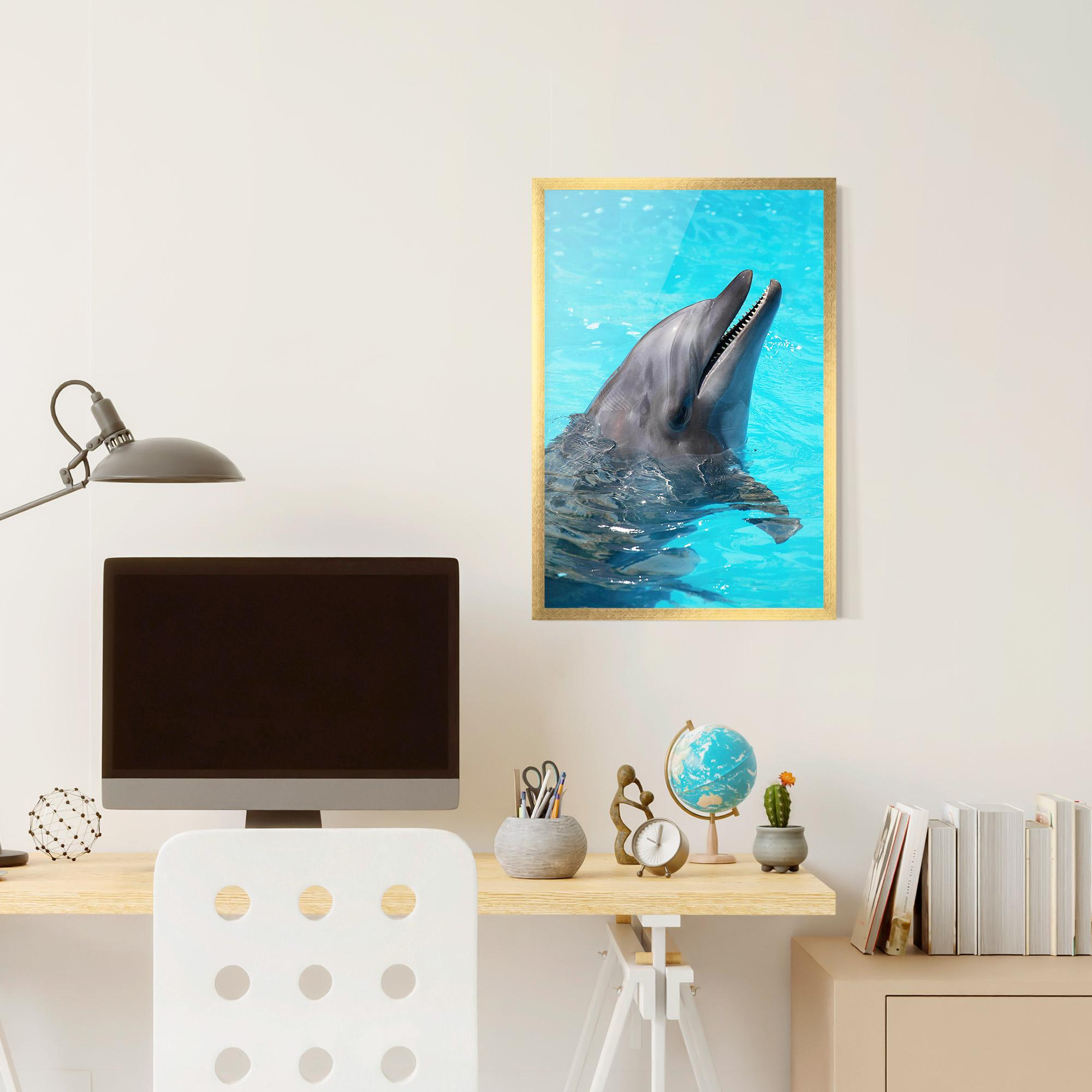 Рамкиран постер Trained Dolphin mockup 6