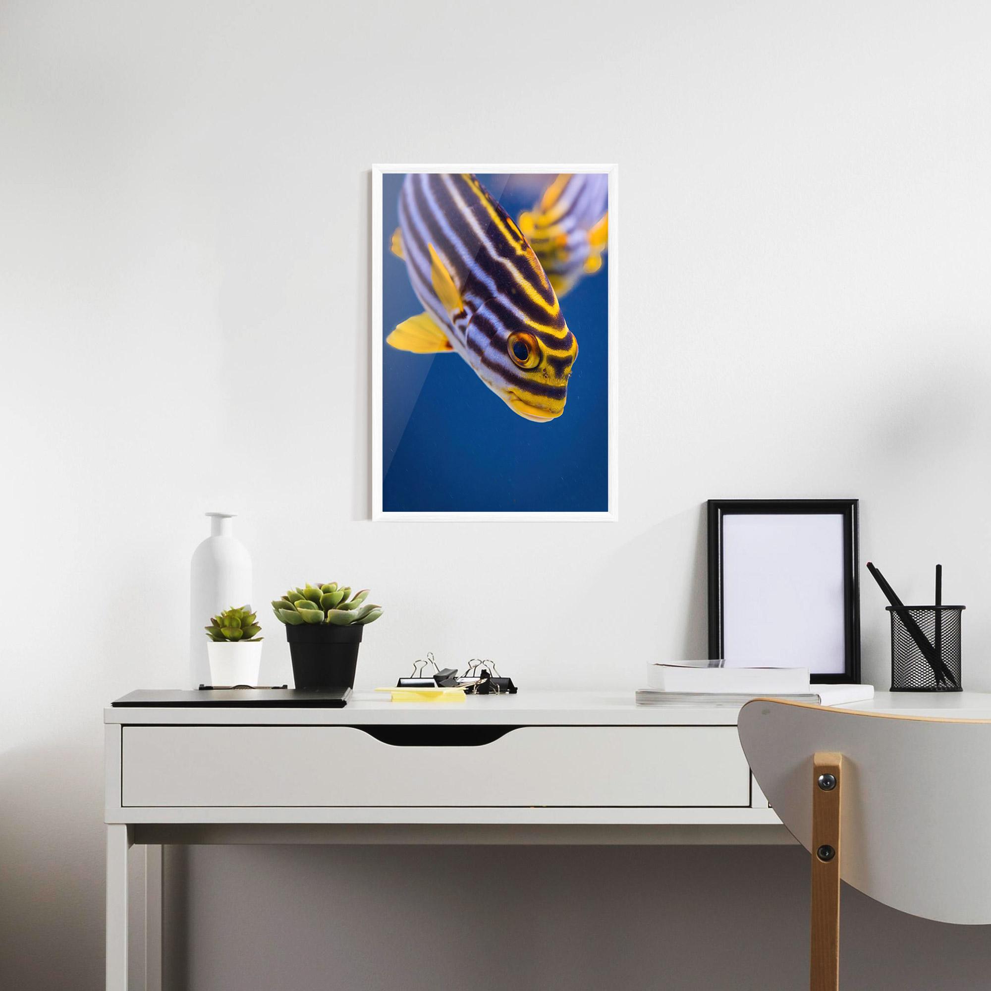 Рамкиран постер Purple Yellow Fish mockup 7