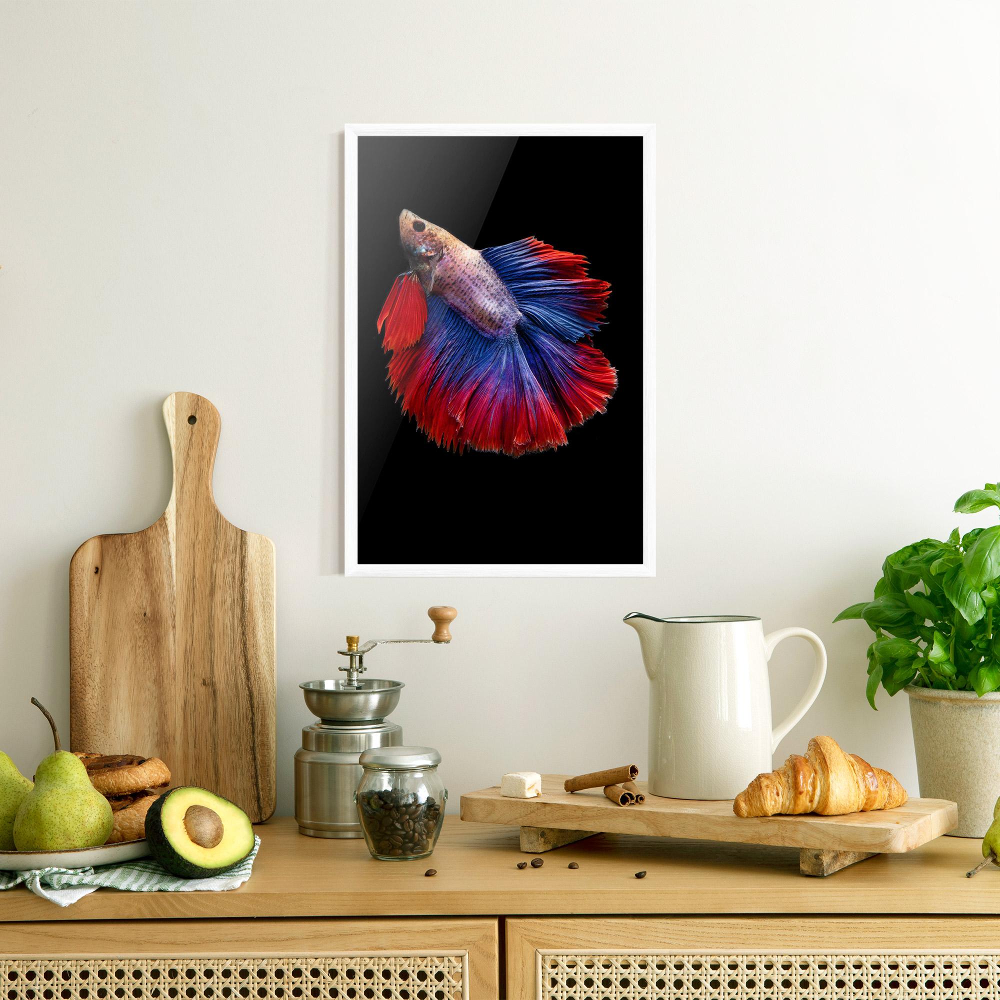 Рамкиран постер Red Blue Betta mockup 8