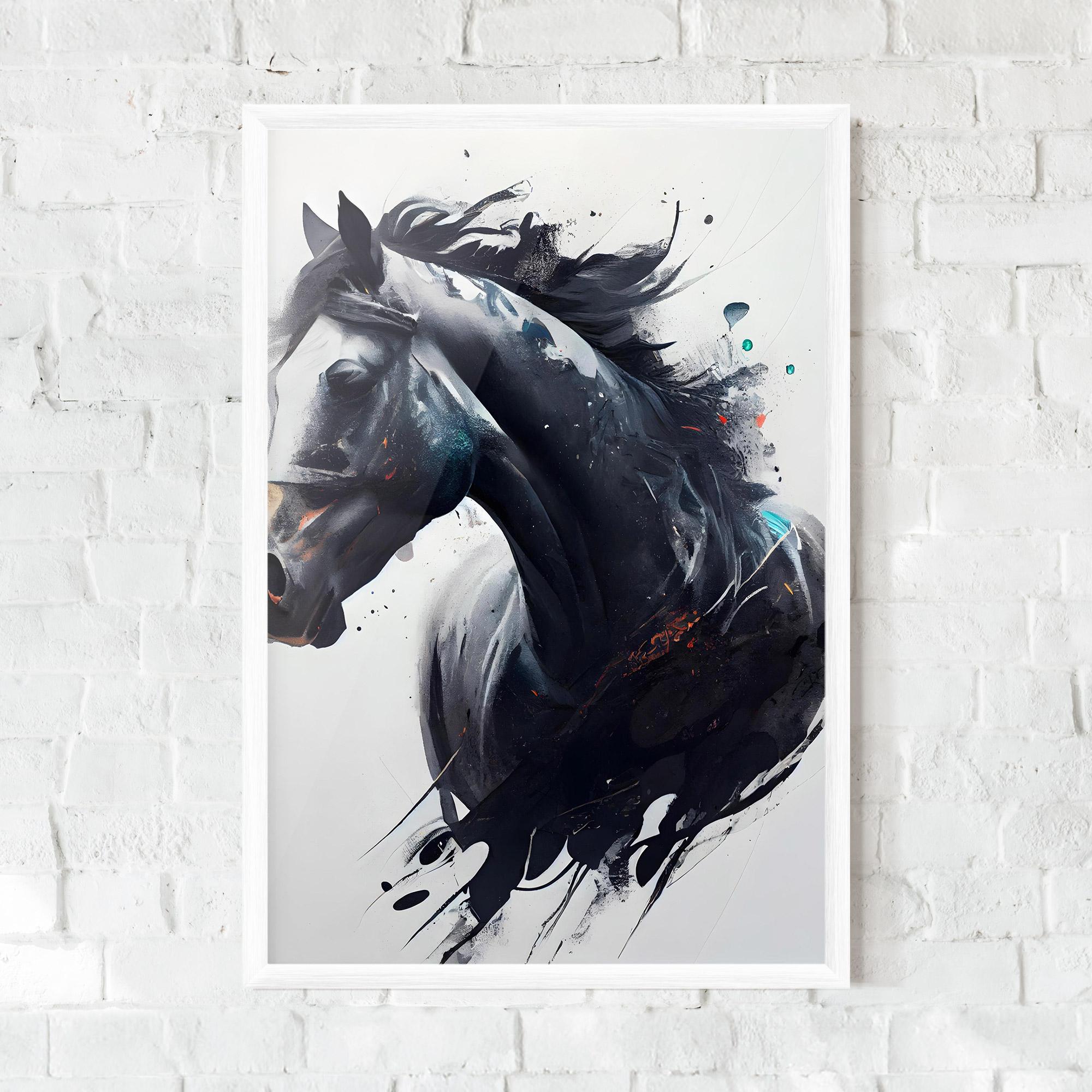 Рамкиран постер Black Paint Horse mockup 0