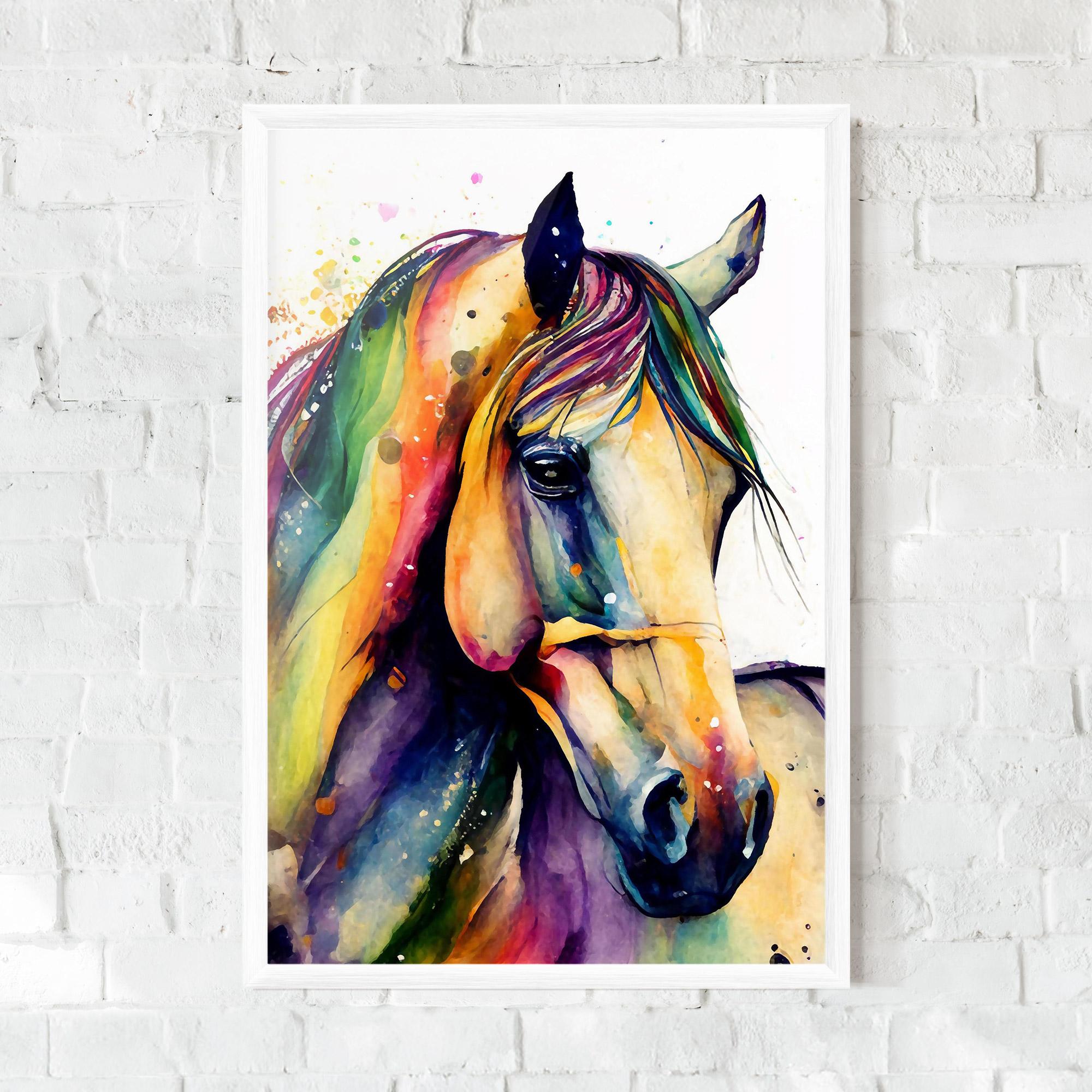 Рамкиран постер Colorful Horse mockup 0