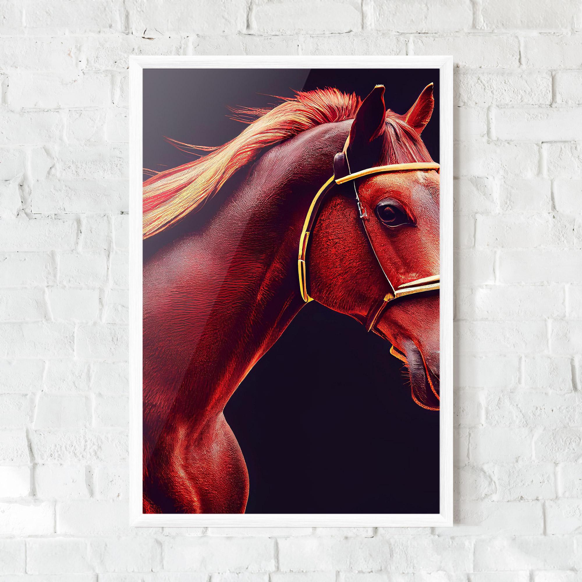 Рамкиран постер Red Horse Portrait mockup 0