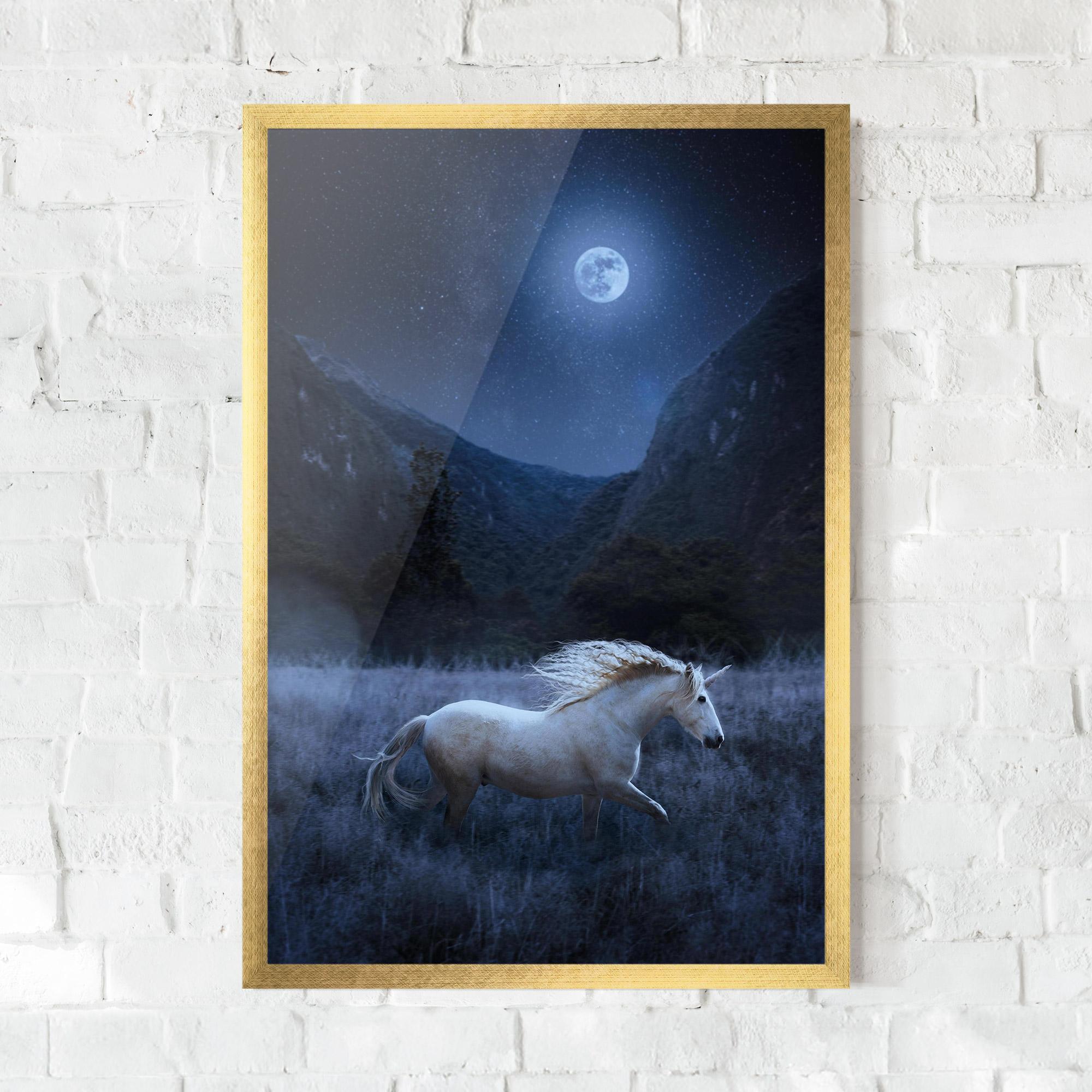 Рамкиран постер Blue Moon Unicorn mockup 0