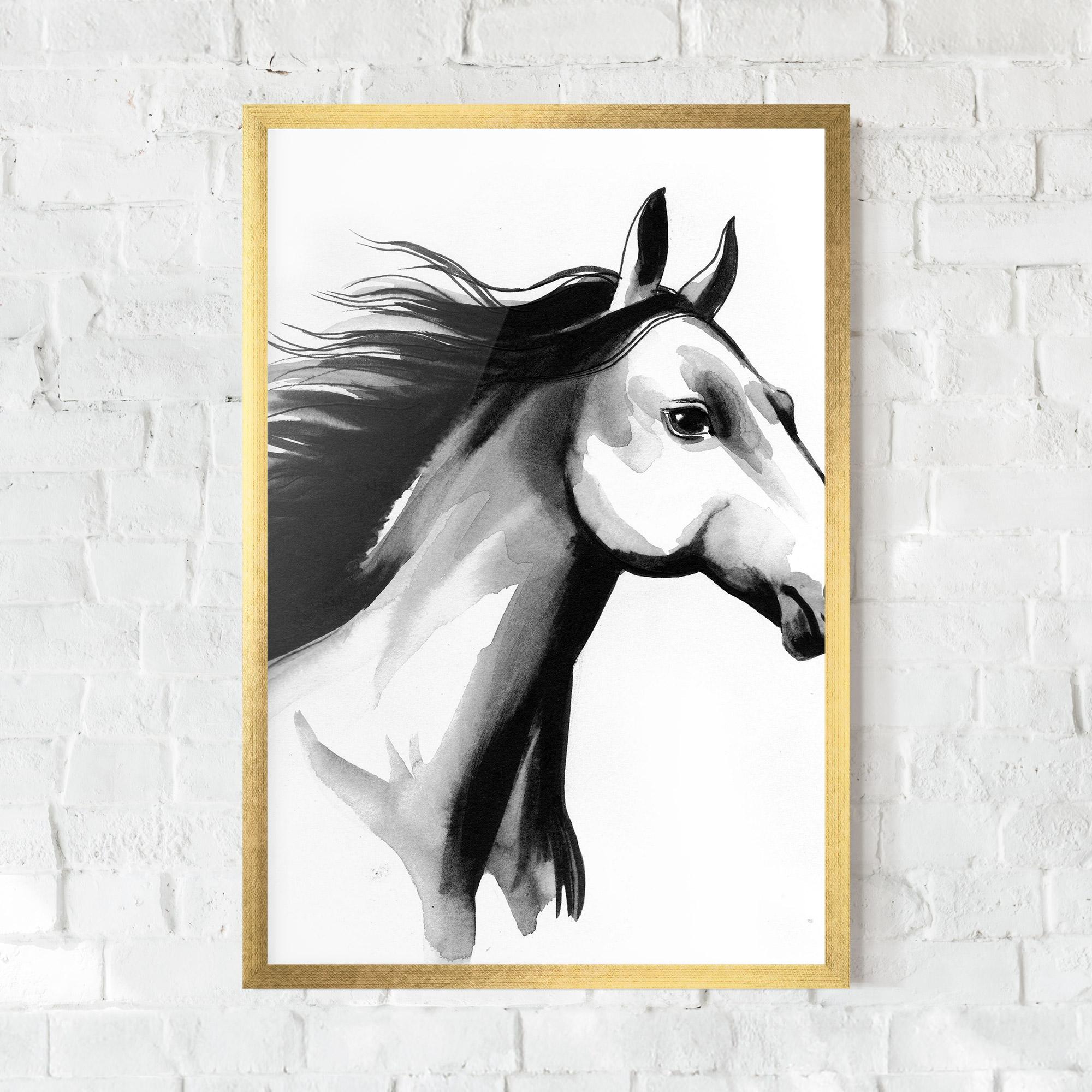 Рамкиран постер Ink Watercolor Horse mockup 0