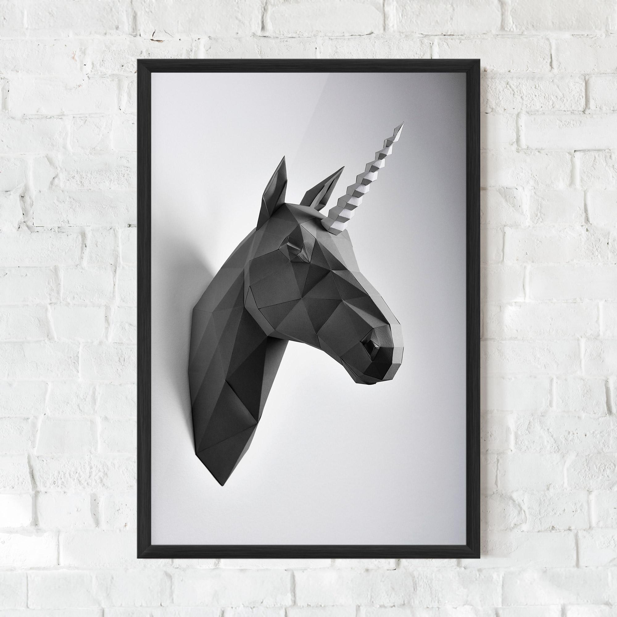 Рамкиран постер Geometrical Unicorn mockup 0