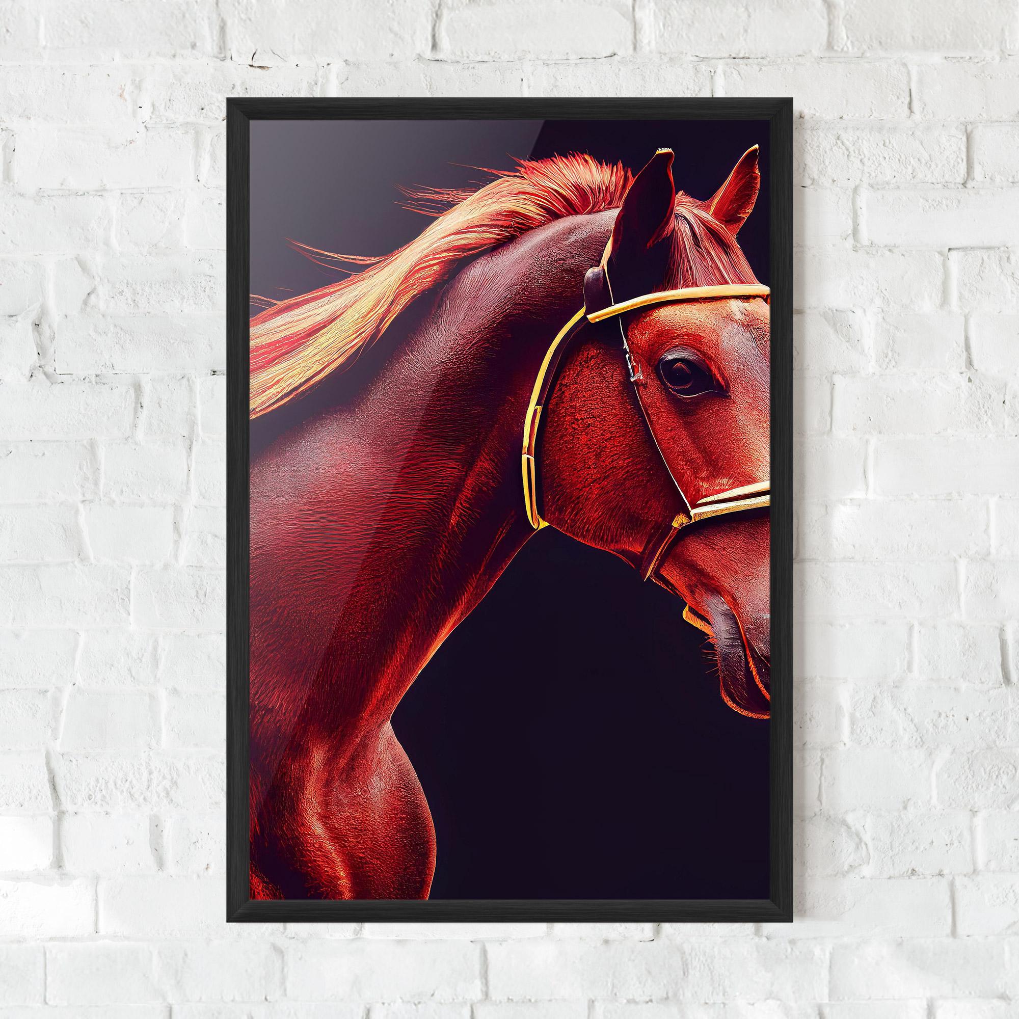 Рамкиран постер Red Horse Portrait mockup 0