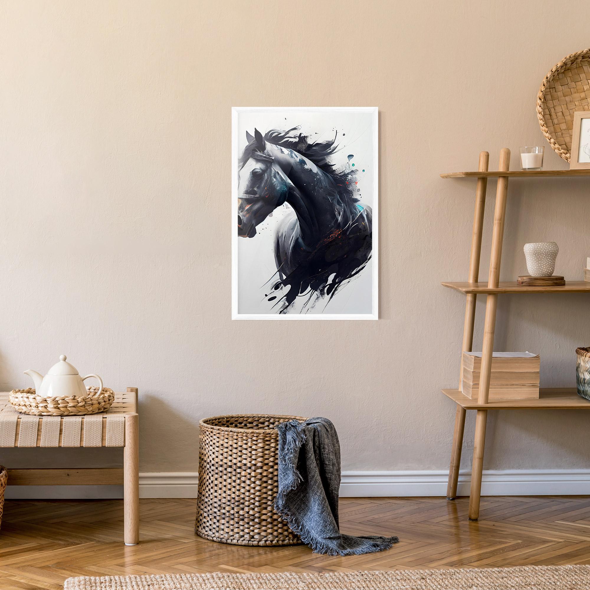 Рамкиран постер Black Paint Horse mockup 9