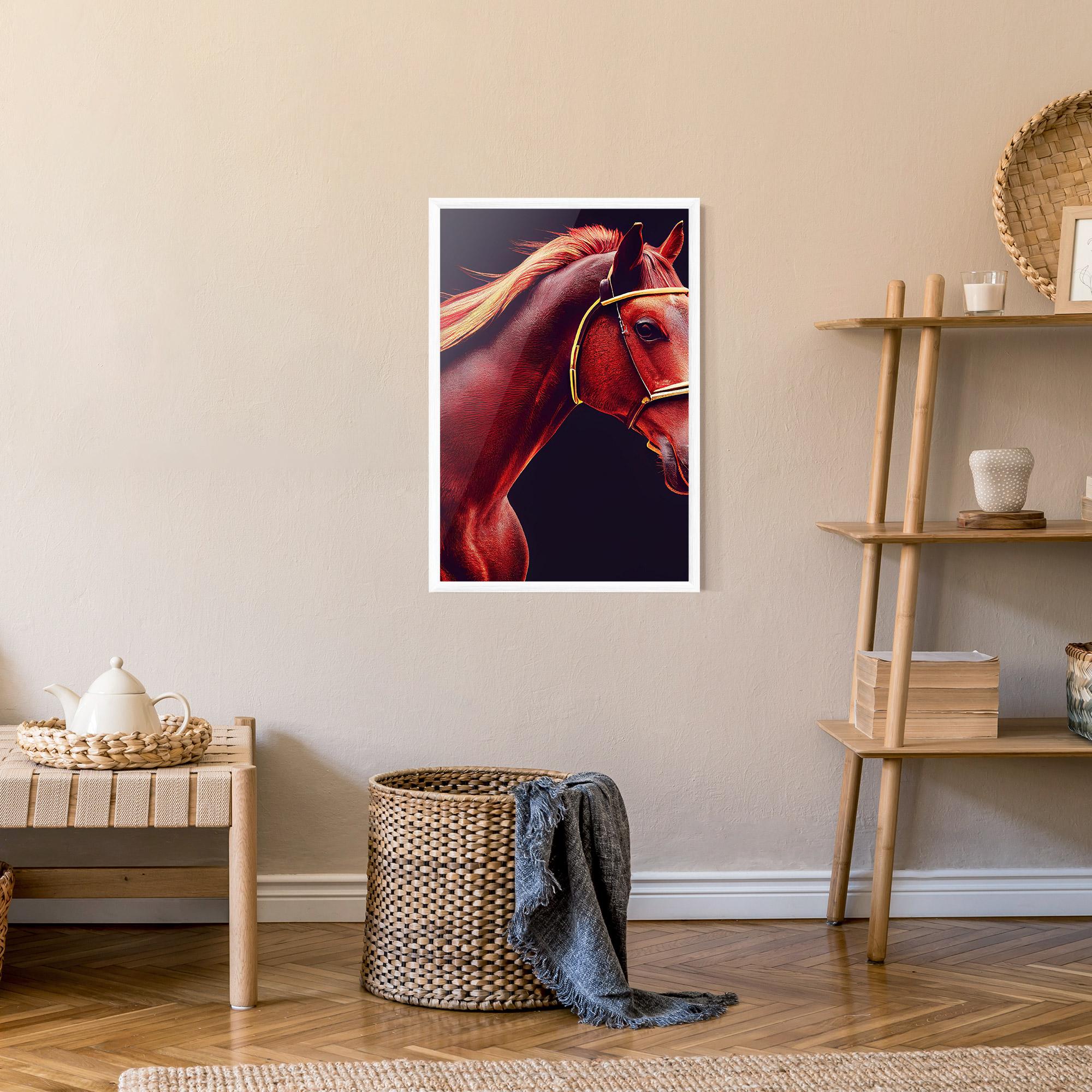 Рамкиран постер Red Horse Portrait mockup 9