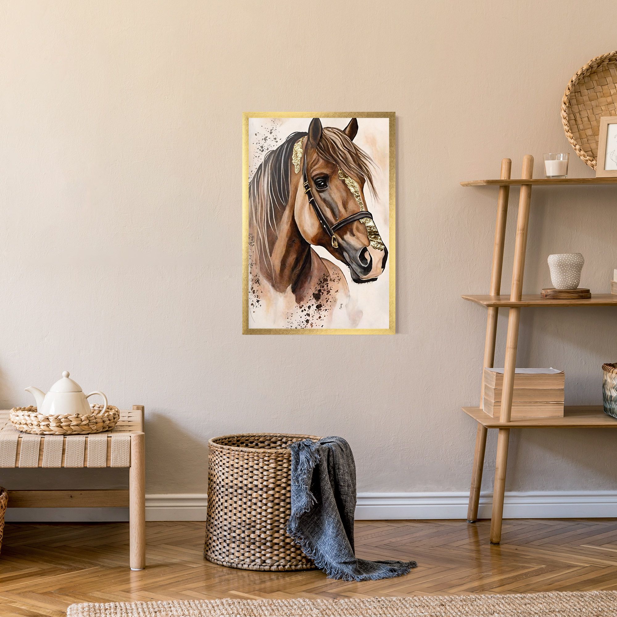 Gold Horse Painting mockup 9