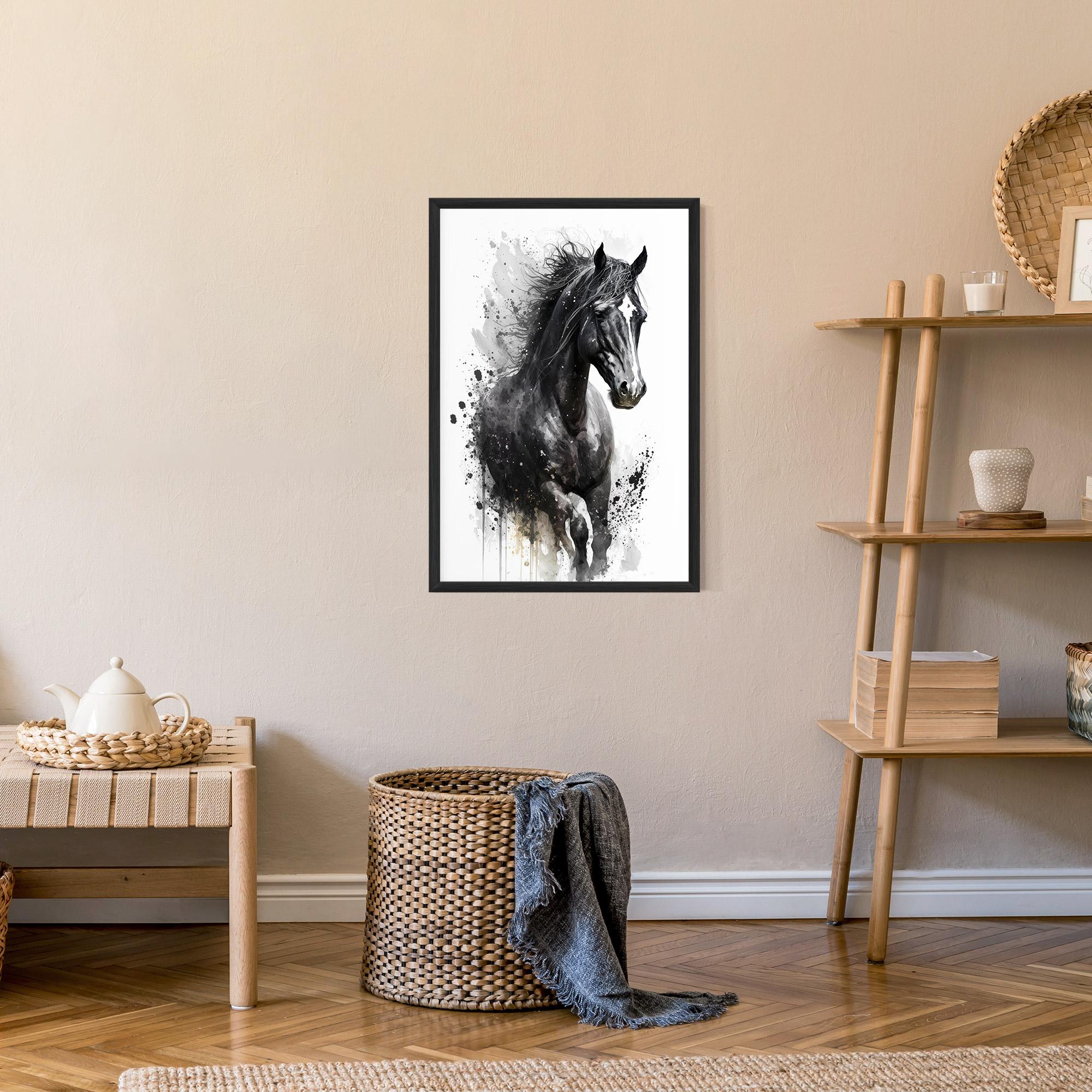 Рамкиран постер Black Horse mockup 9