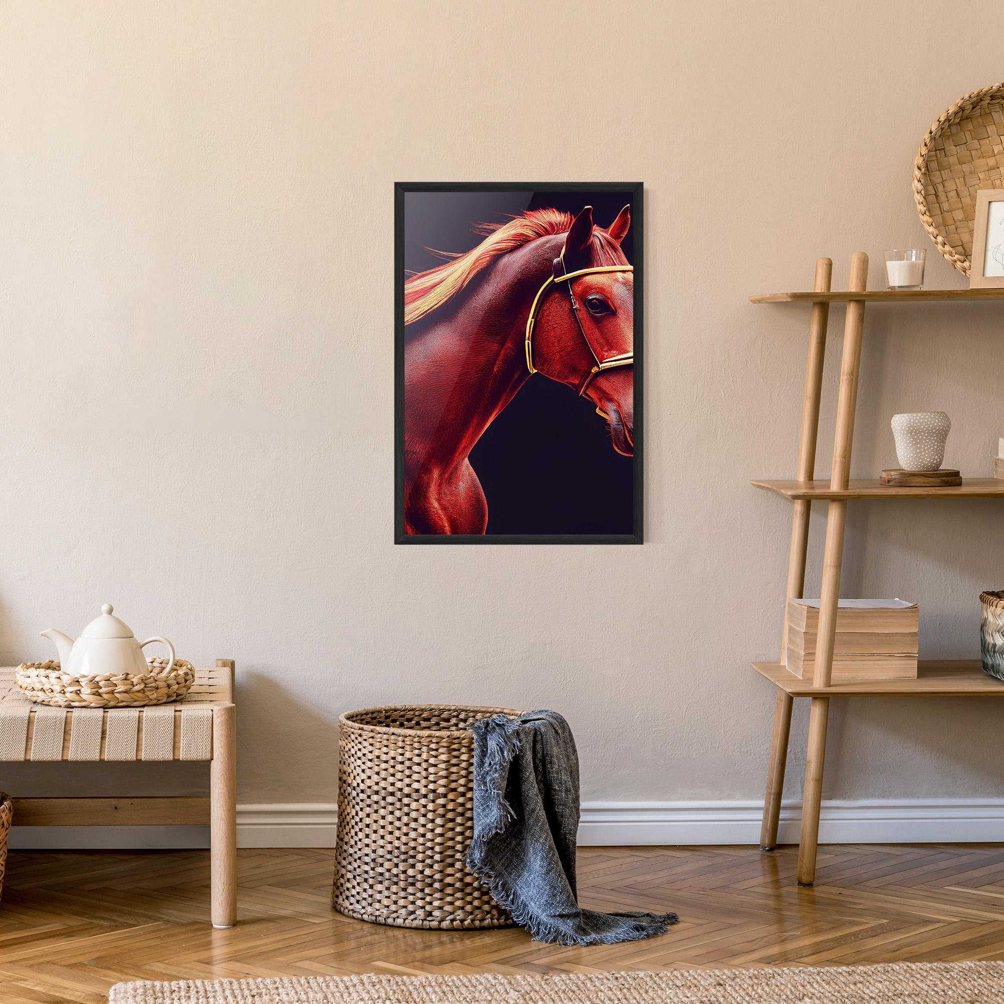Рамкиран постер Red Horse Portrait mockup 9