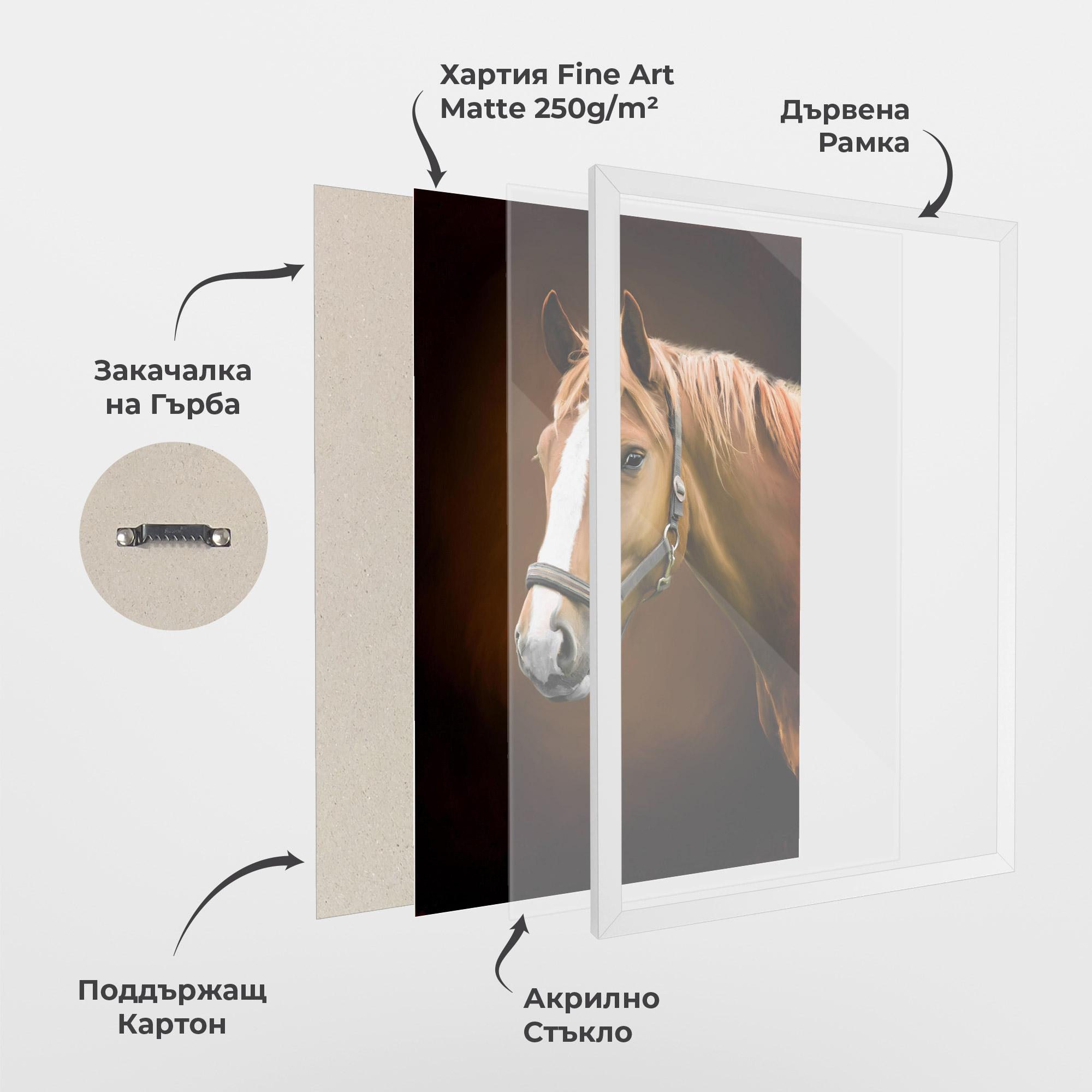 Рамкиран постер Digital Painted Horse mockup 1