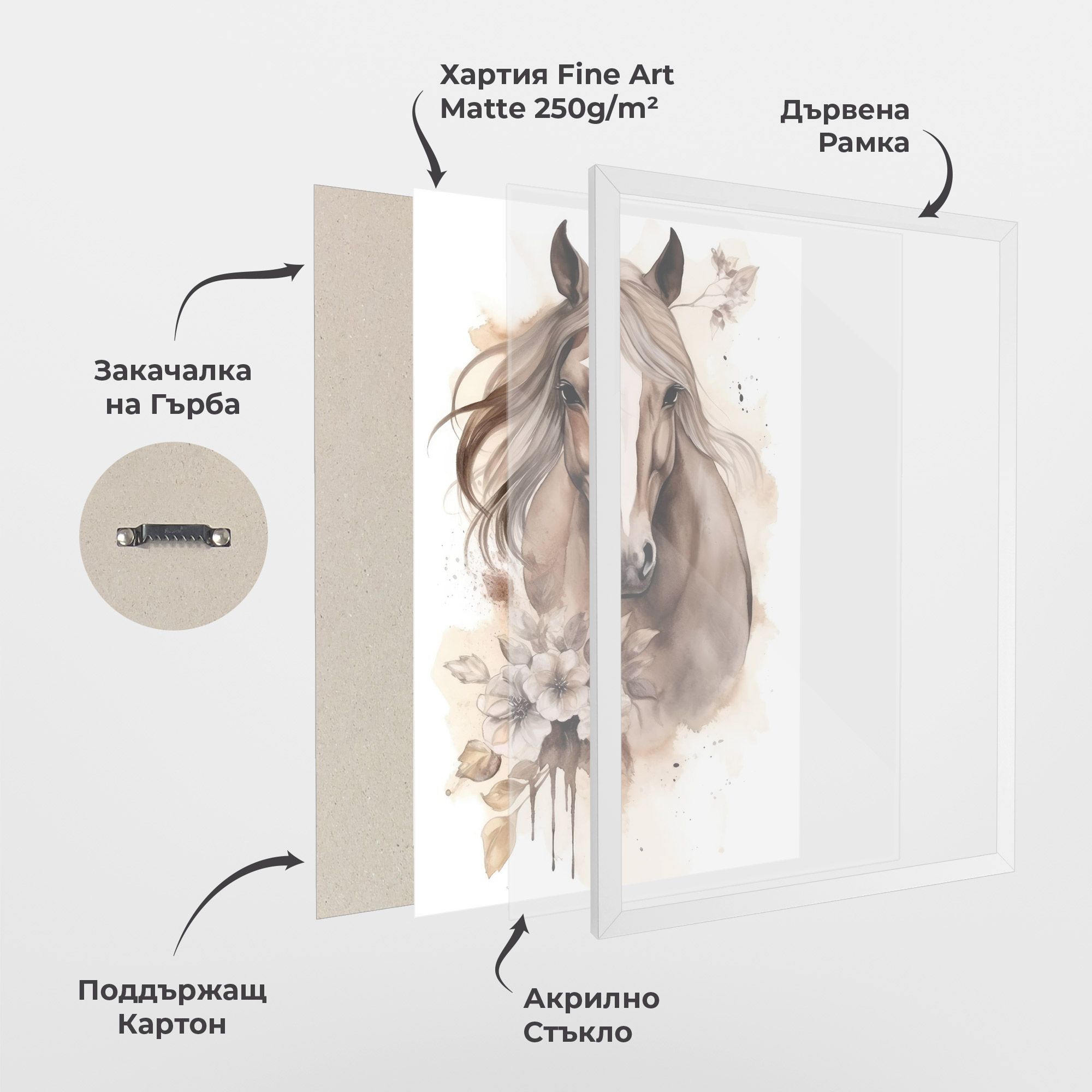 Flower Brown Horse mockup 1
