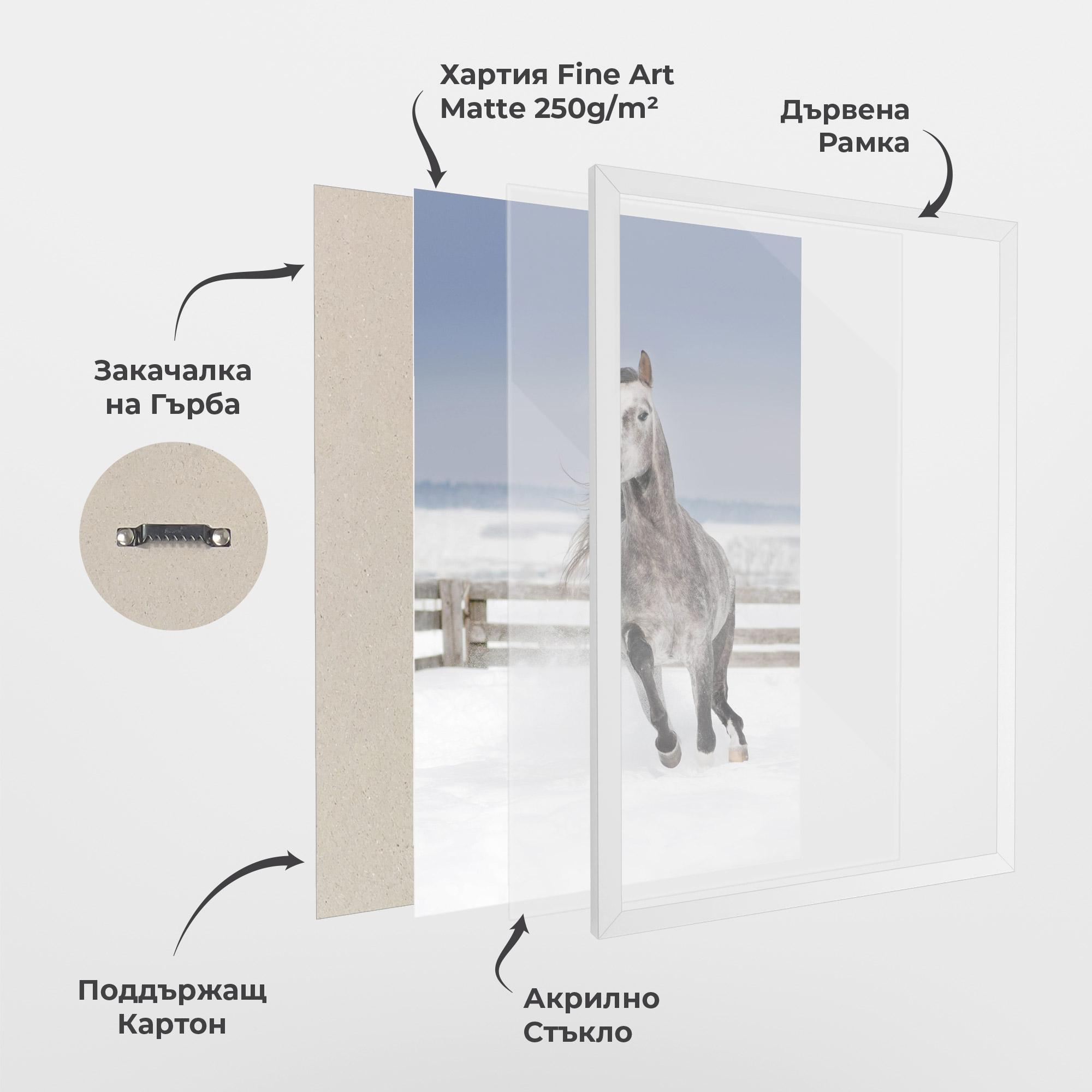 Рамкиран постер Horse Running Free mockup 1