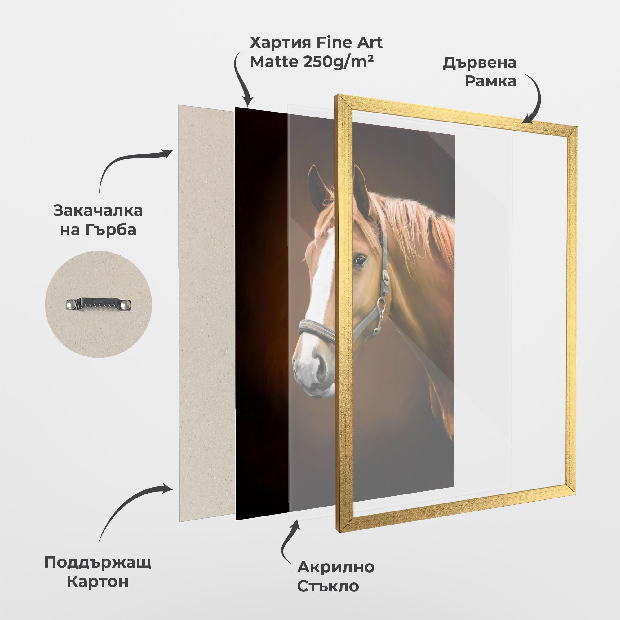 Рамкиран постер Digital Painted Horse mockup 1