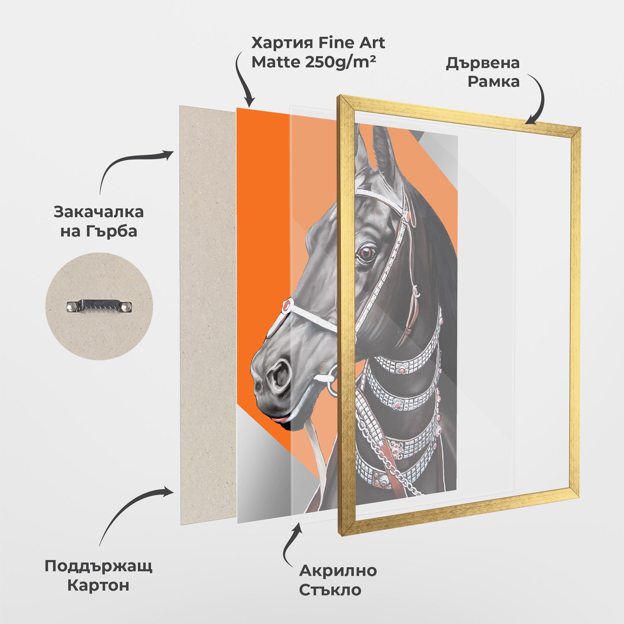 Рамкиран постер Fashion Horse mockup 1