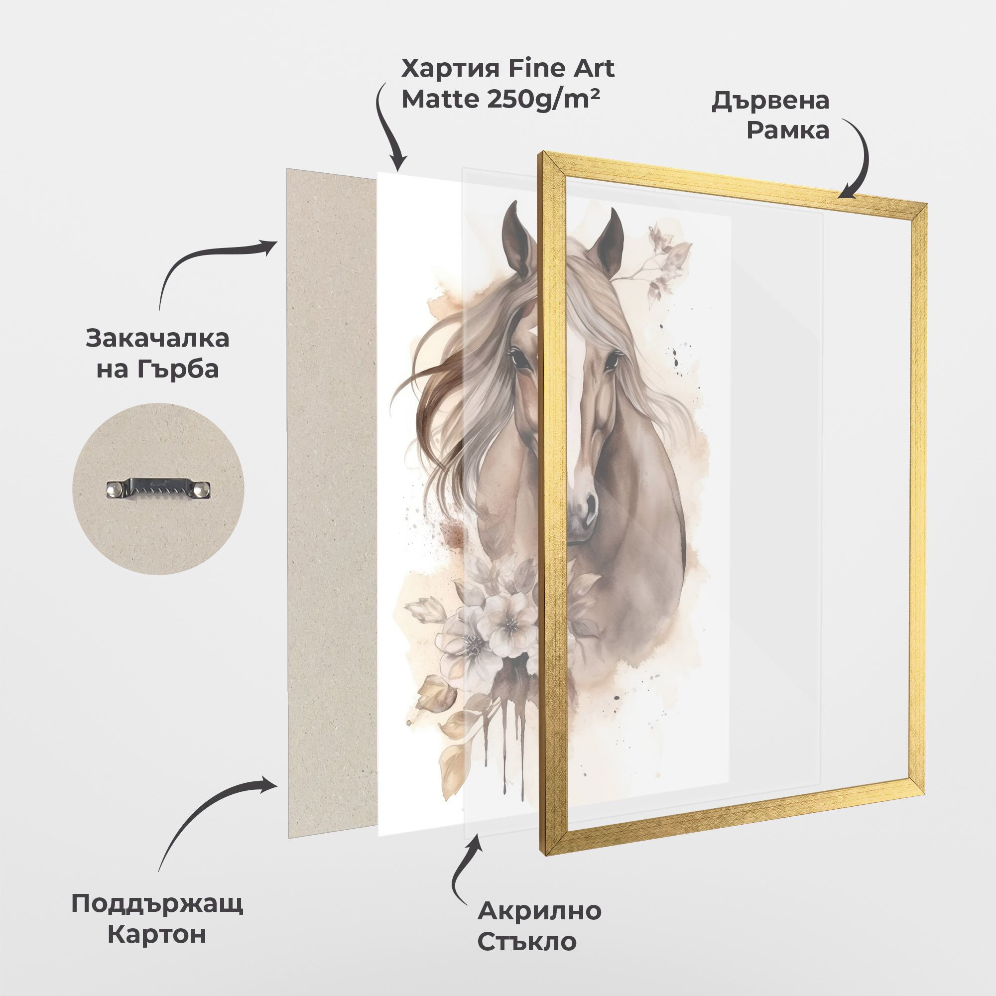 Flower Brown Horse mockup 1