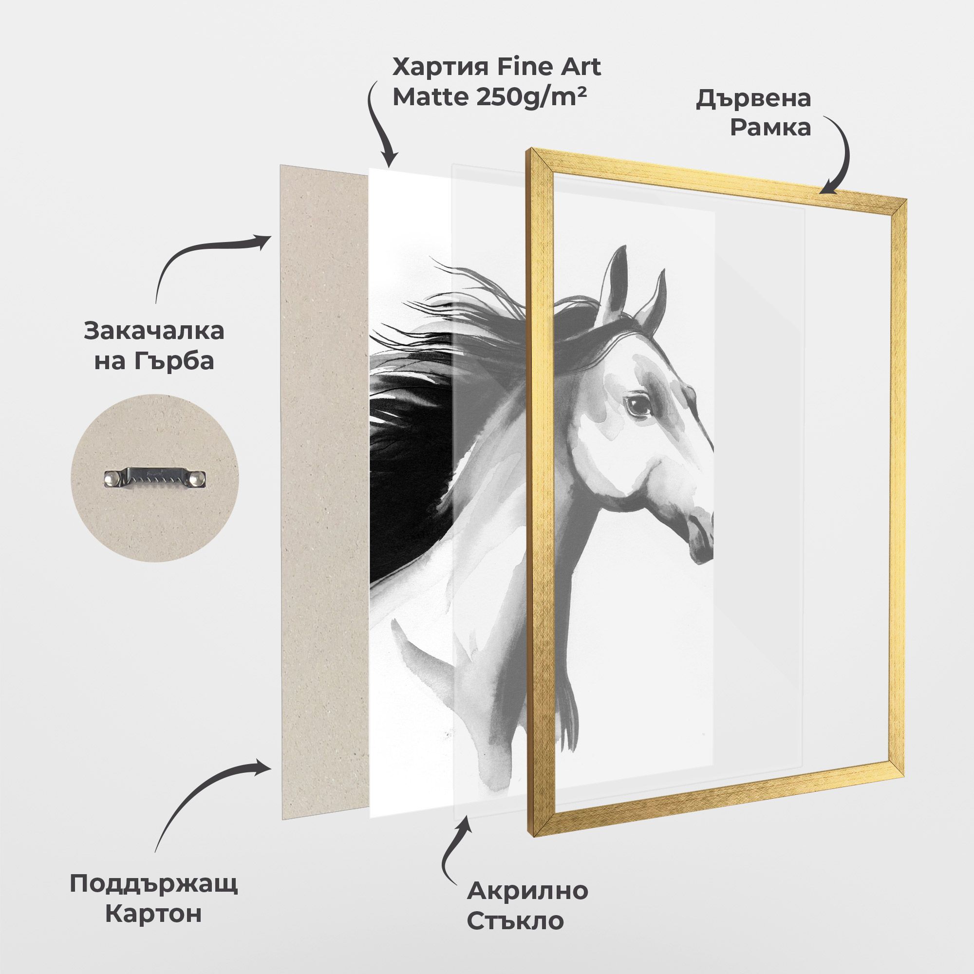 Ink Watercolor Horse mockup 1