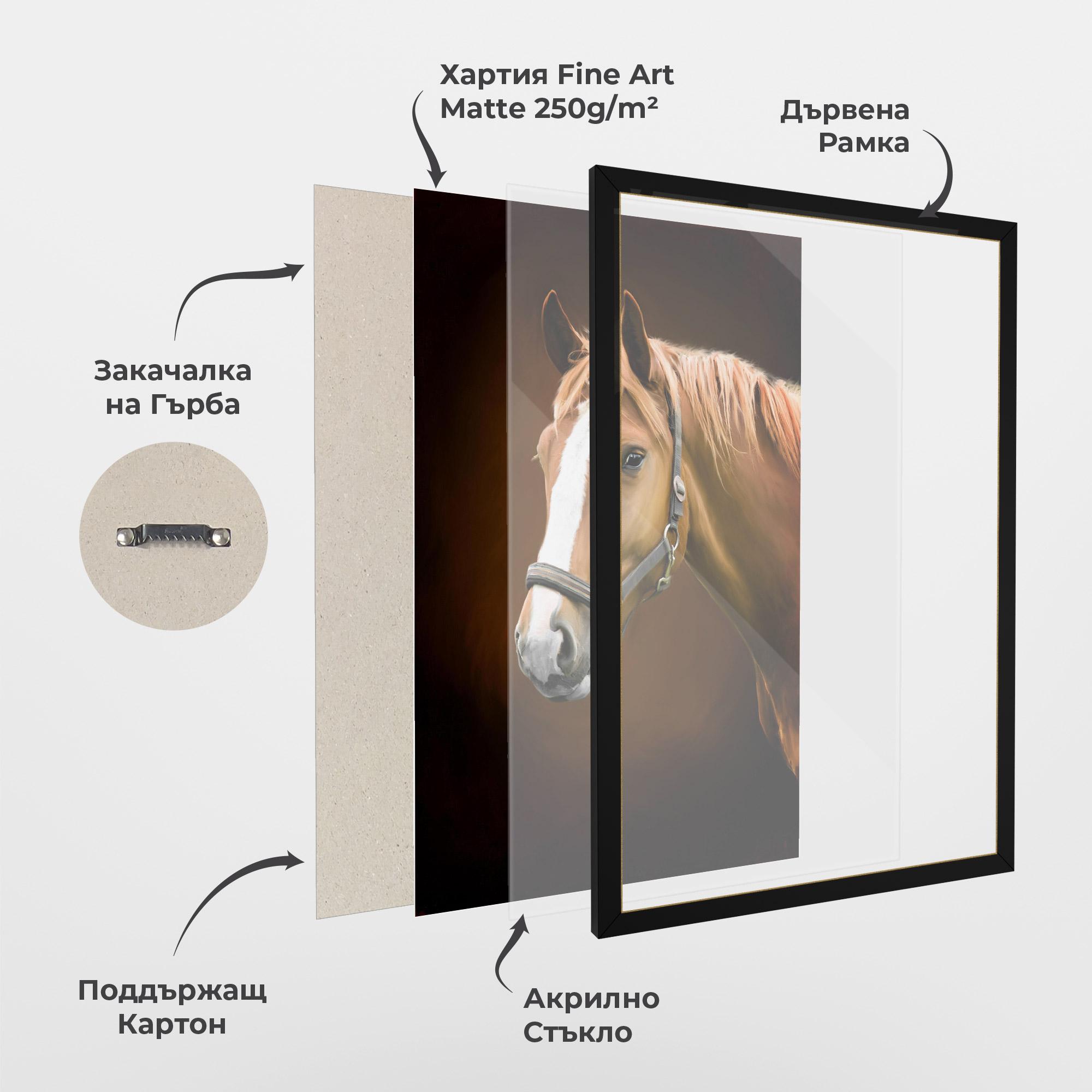 Рамкиран постер Digital Painted Horse mockup 1