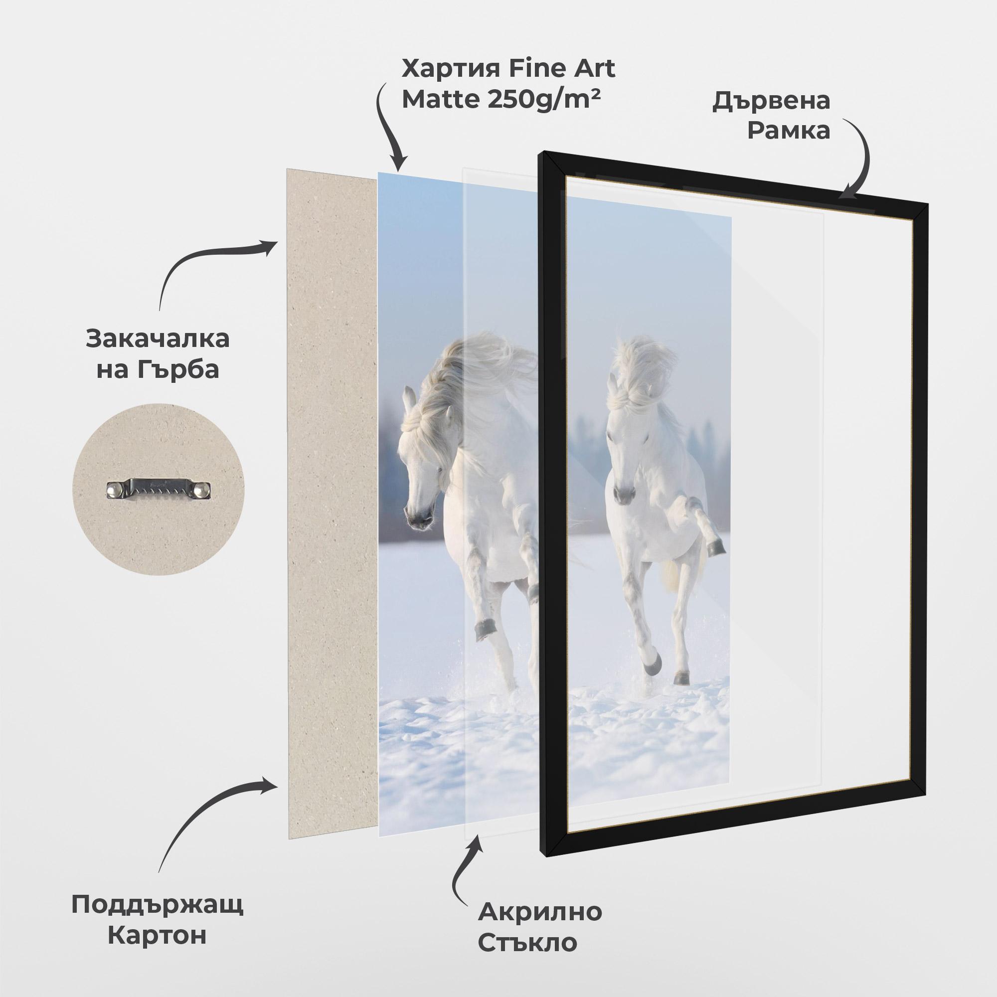 Рамкиран постер Happy Horses Running mockup 1