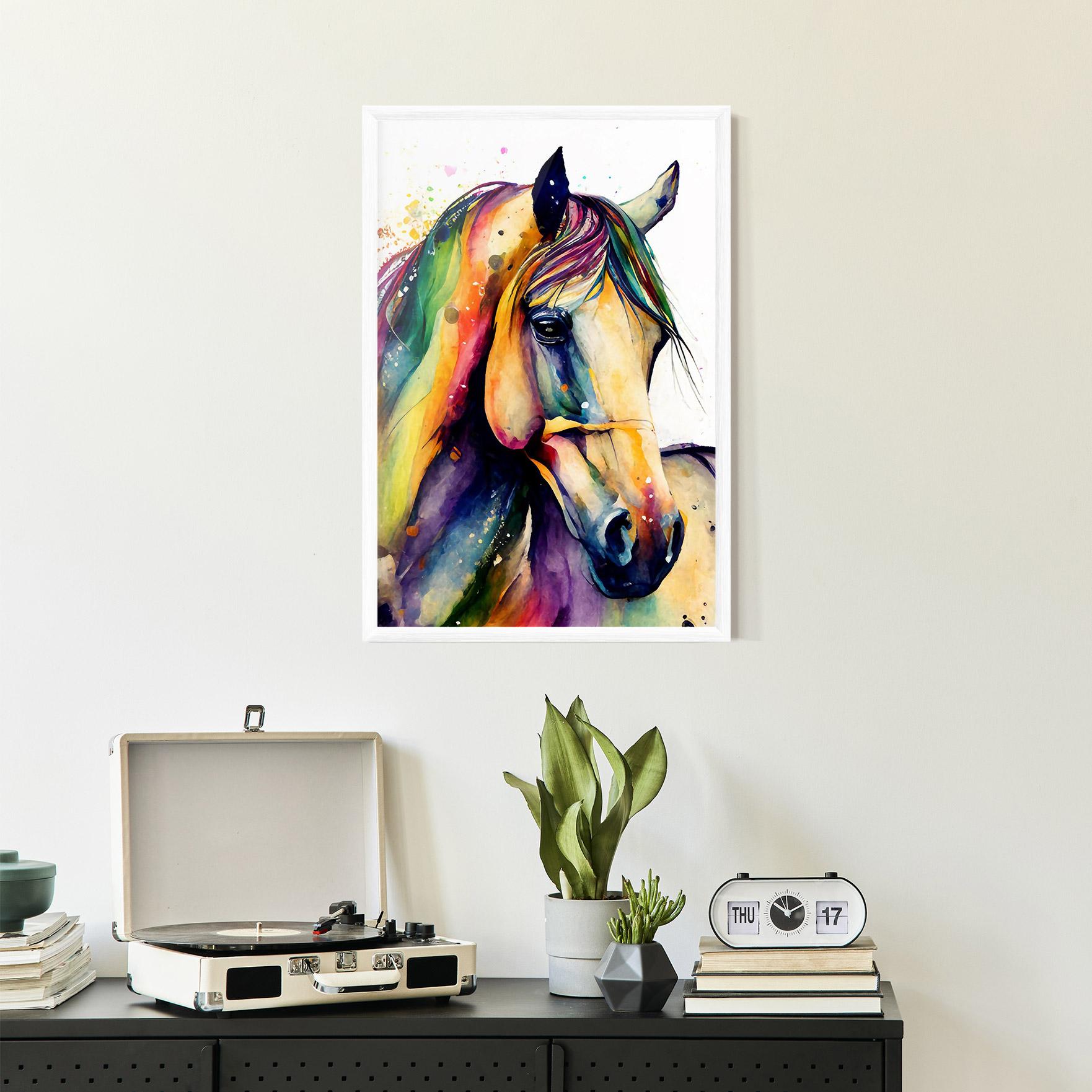 Рамкиран постер Colorful Horse mockup 2