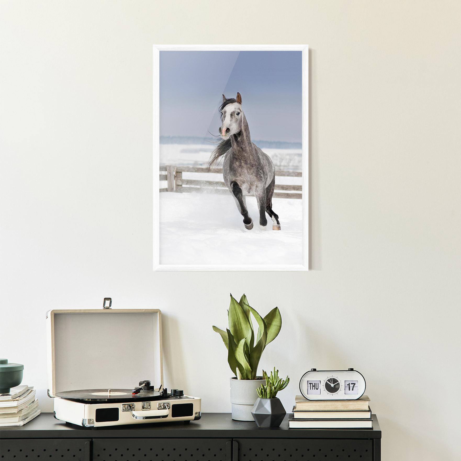 Рамкиран постер Horse Running Free mockup 2