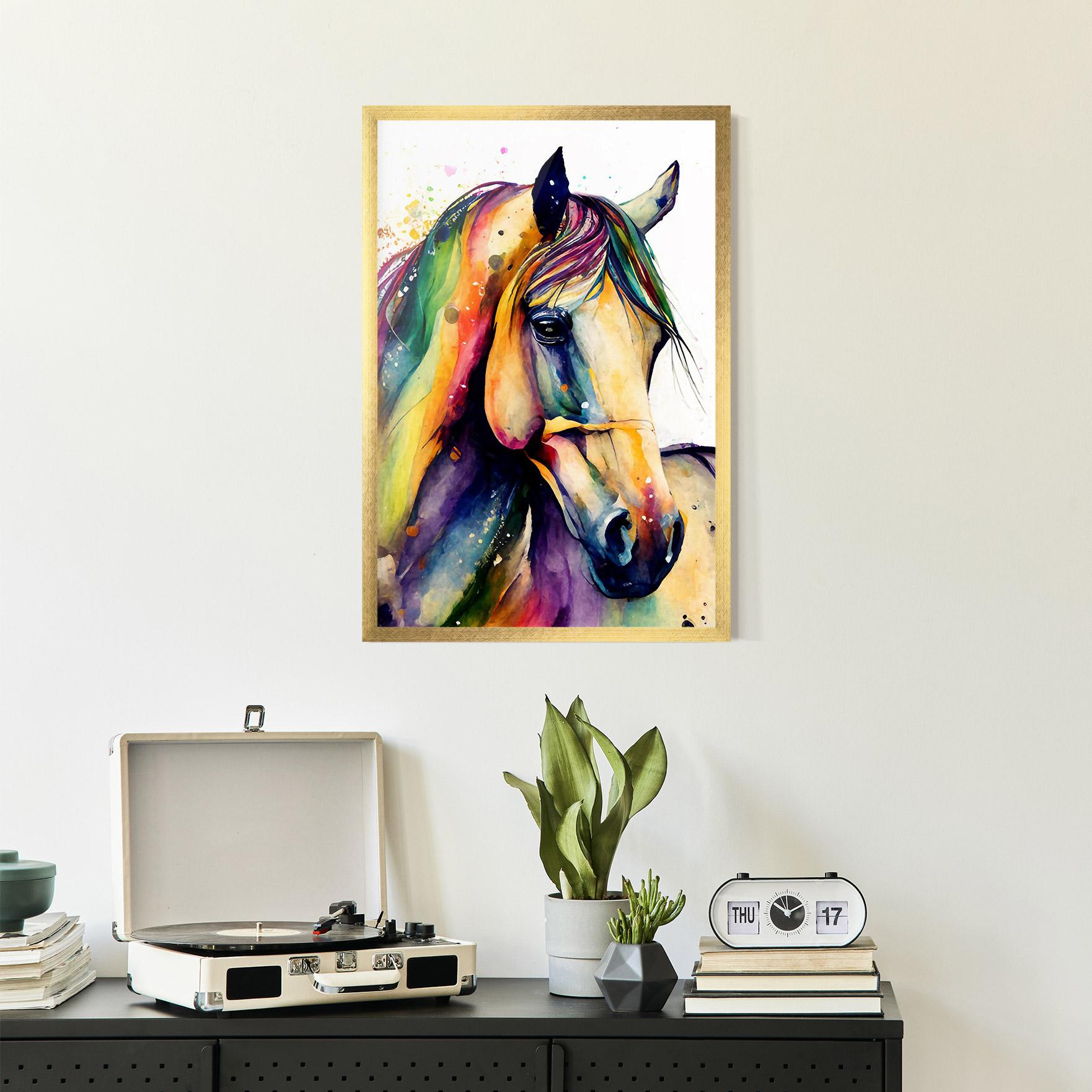 Рамкиран постер Colorful Horse mockup 2