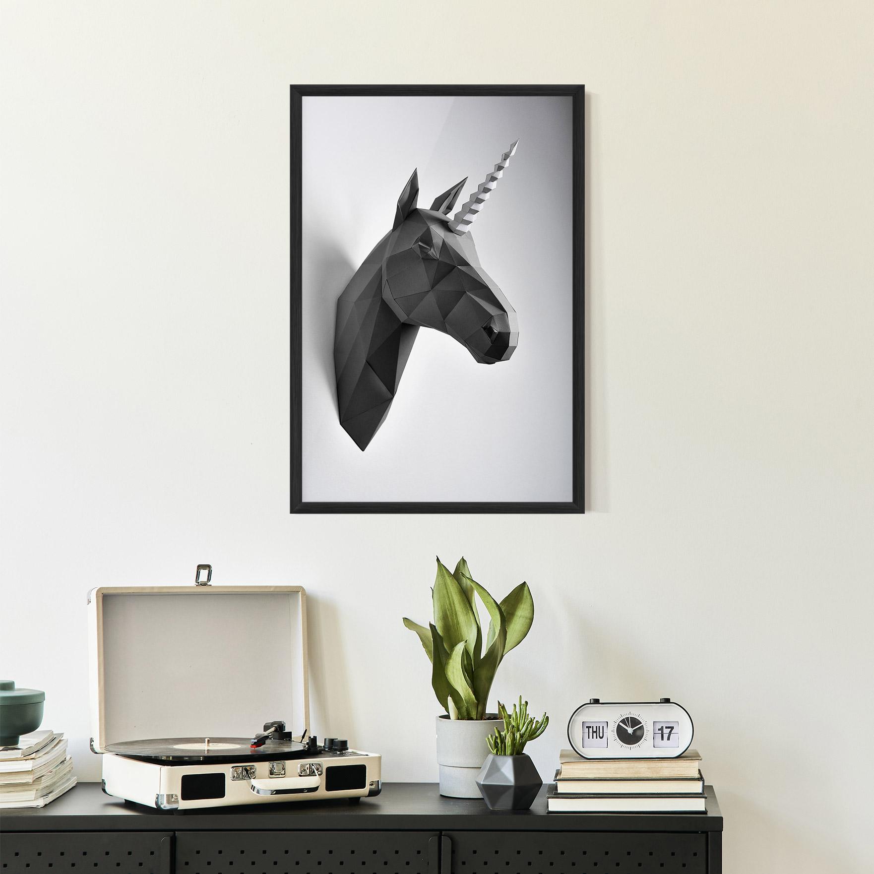 Рамкиран постер Geometrical Unicorn mockup 2