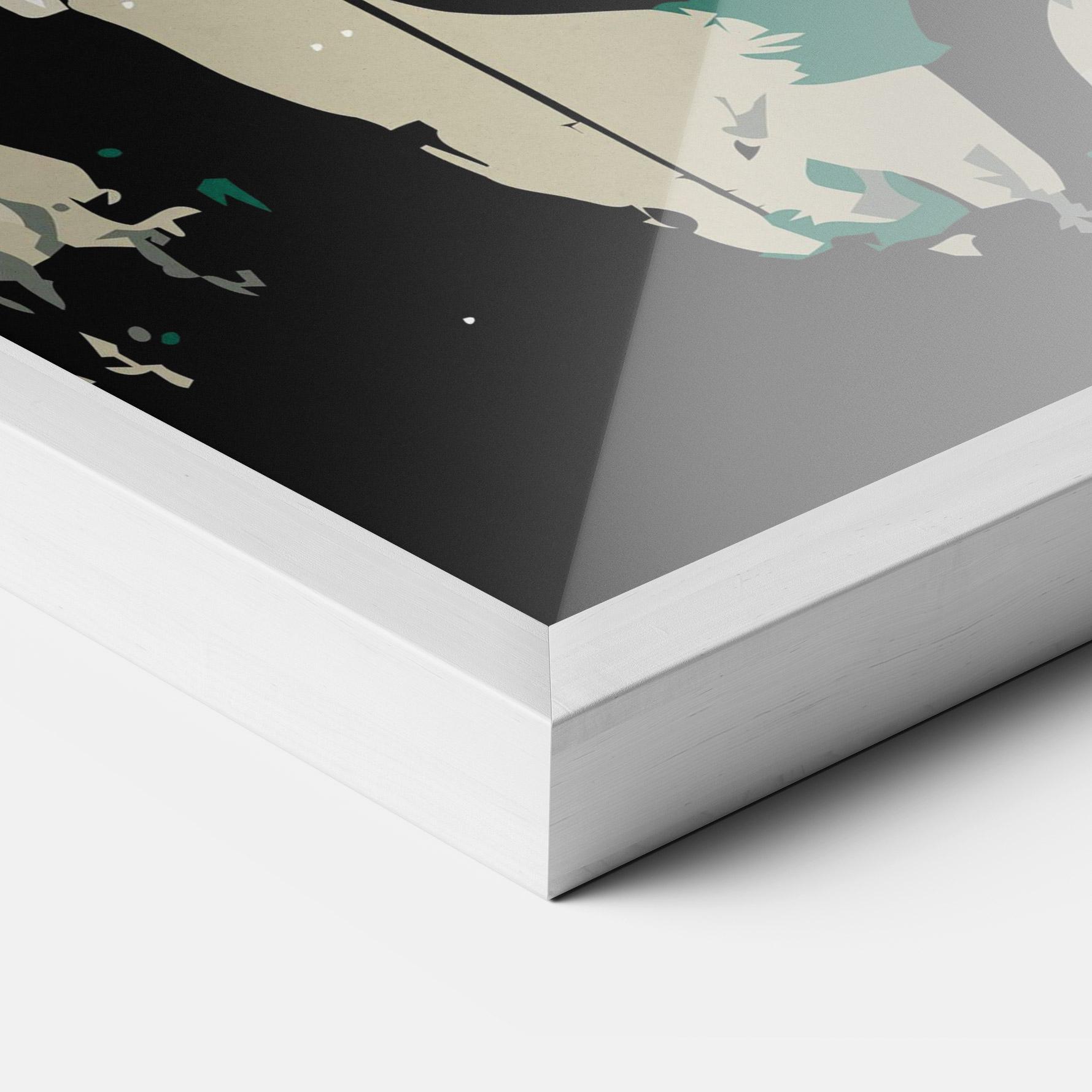 Рамкиран постер Black Green Horse mockup 3