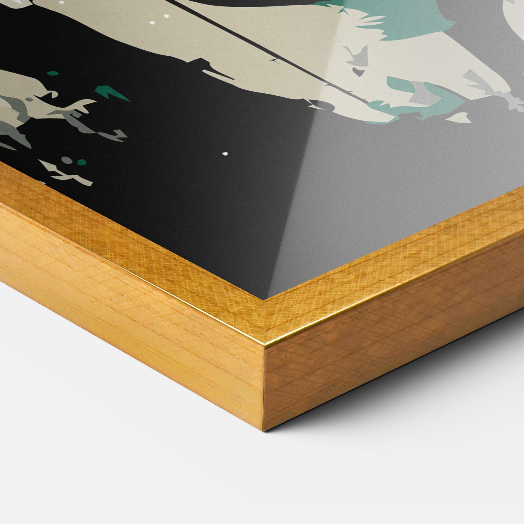 Рамкиран постер Black Green Horse mockup 3