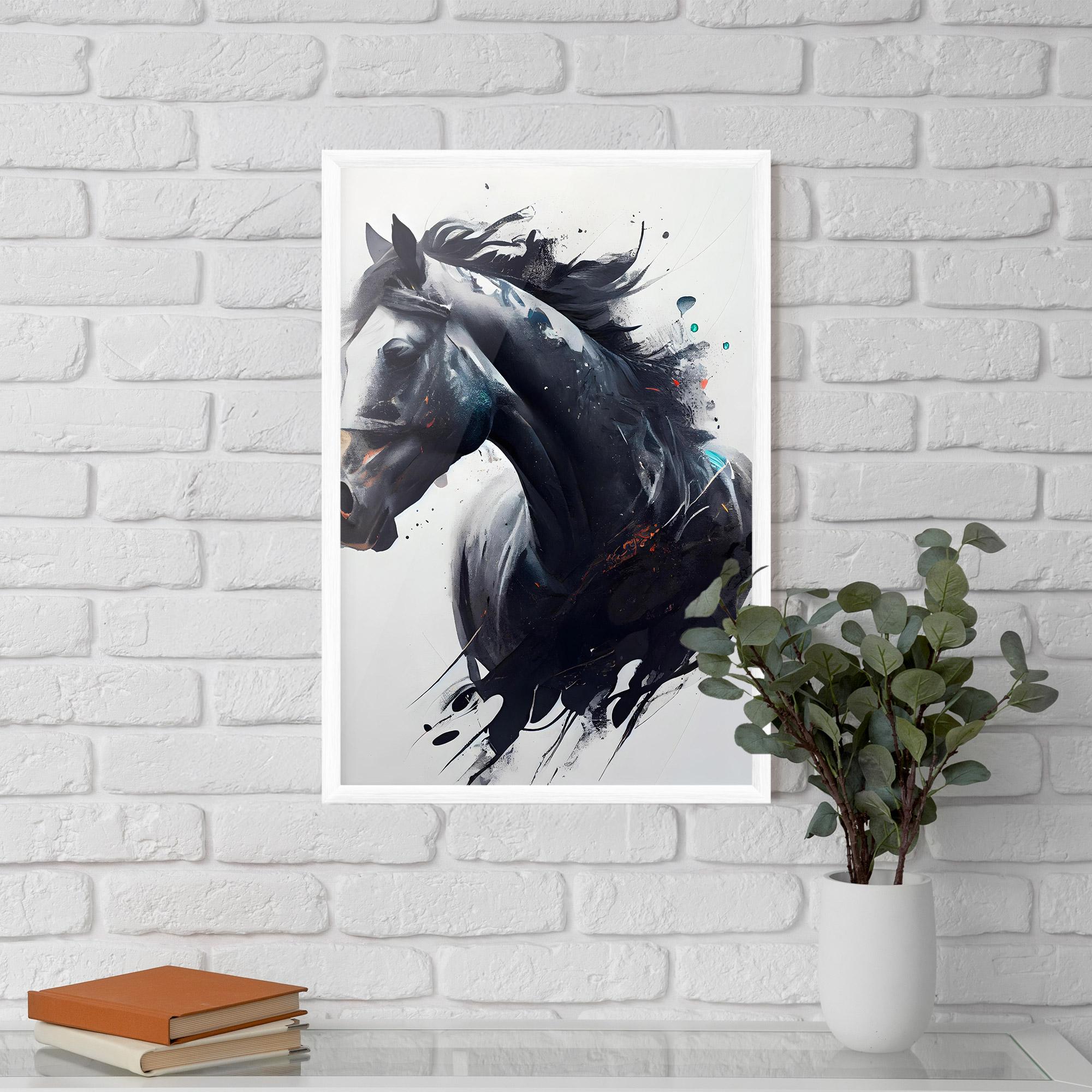 Рамкиран постер Black Paint Horse mockup 5