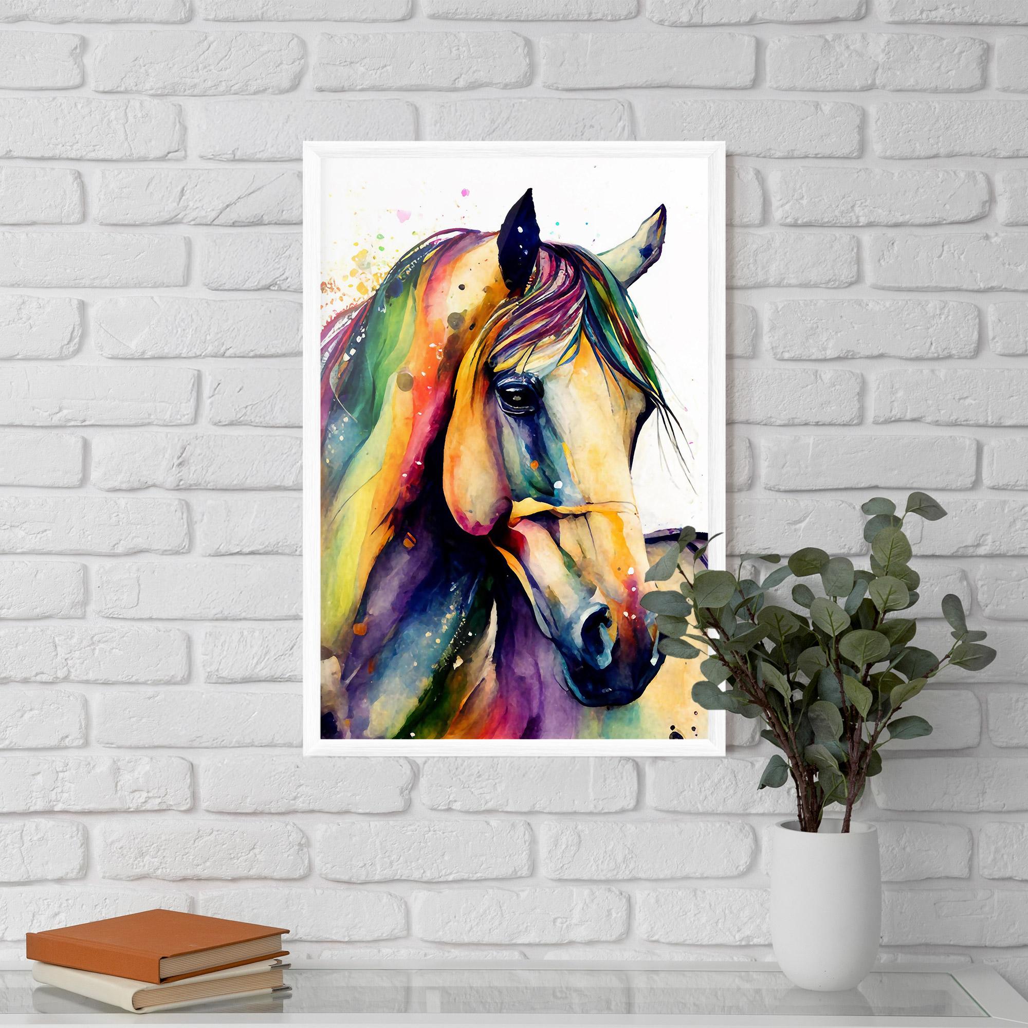 Рамкиран постер Colorful Horse mockup 5