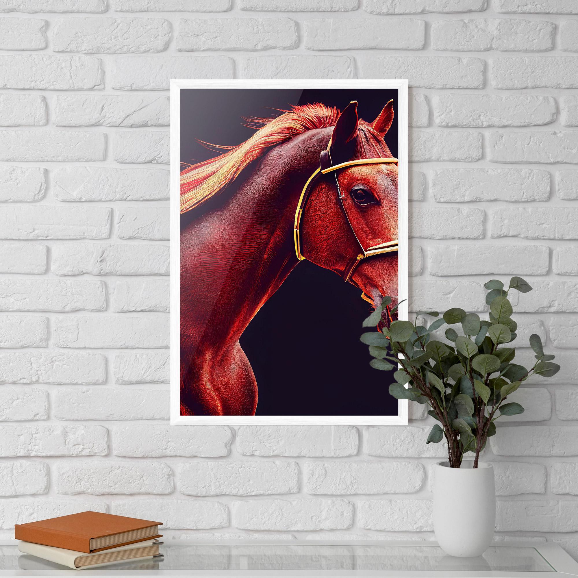 Рамкиран постер Red Horse Portrait mockup 5