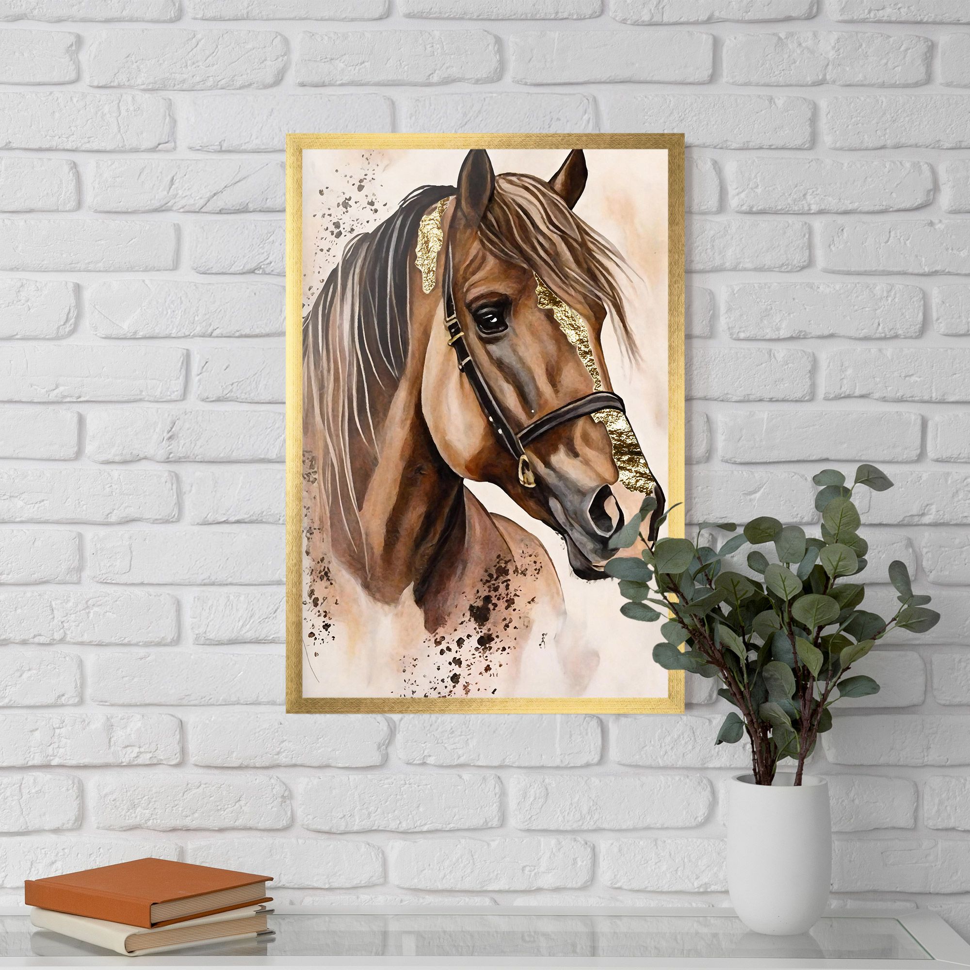 Gold Horse Painting mockup 5