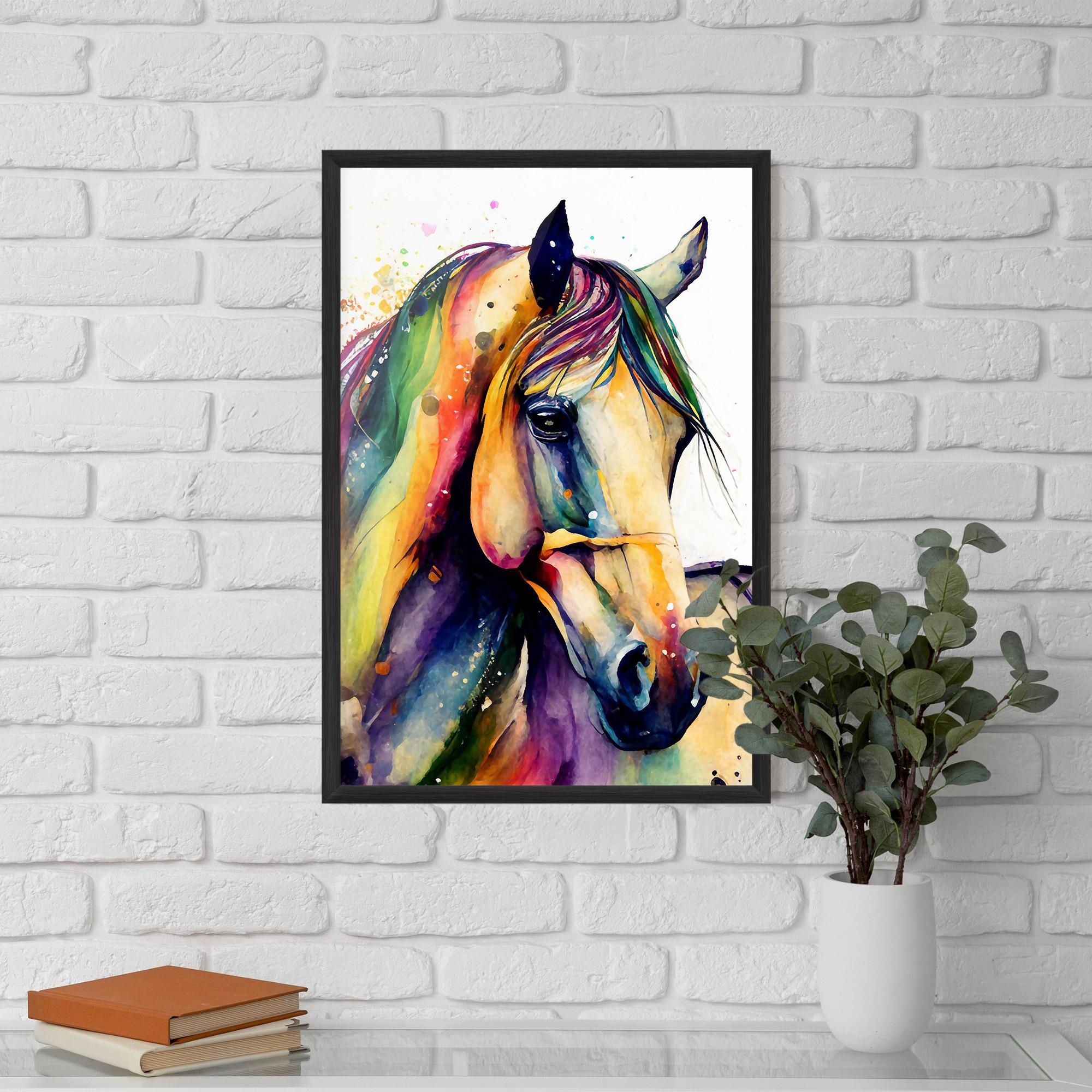 Рамкиран постер Colorful Horse mockup 5