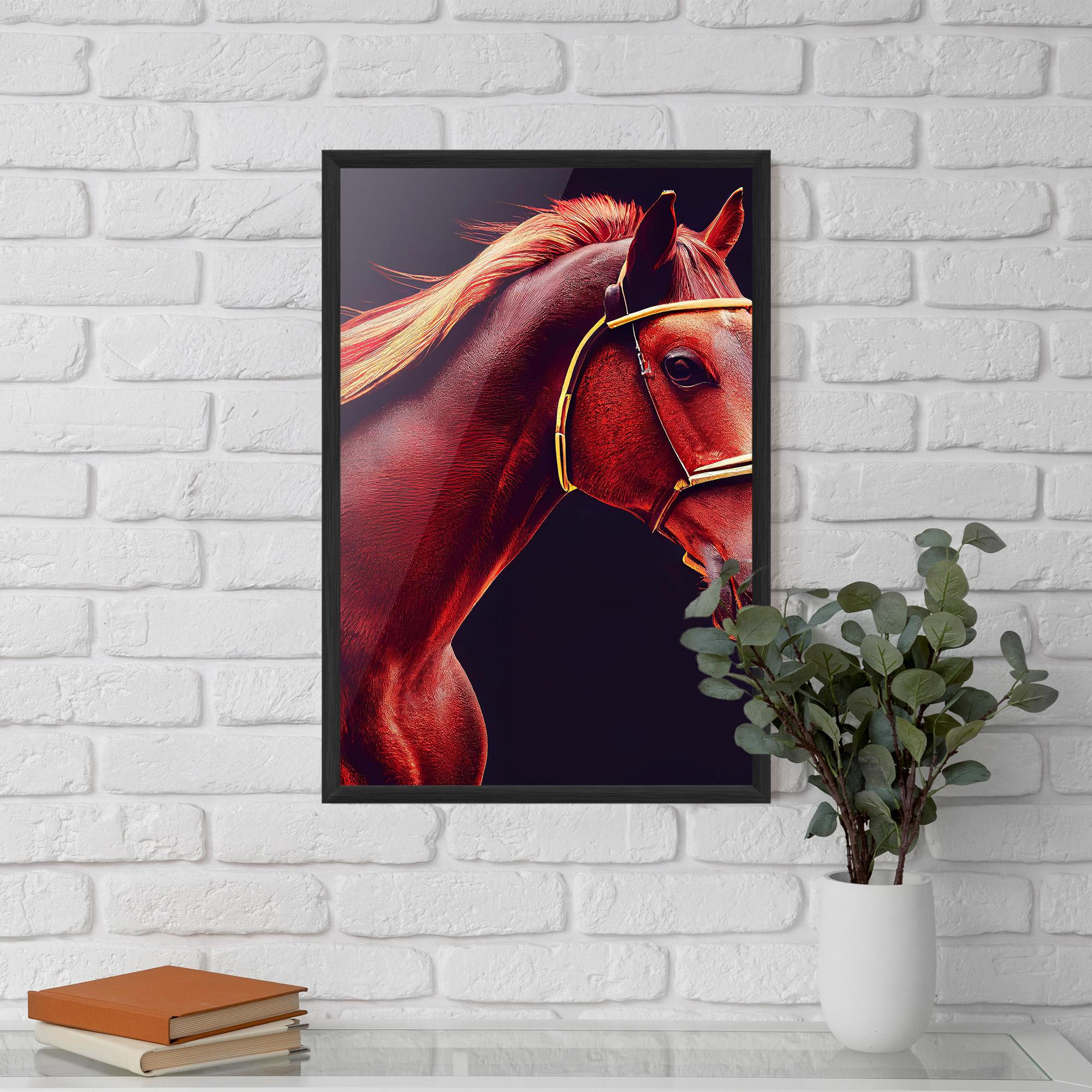 Рамкиран постер Red Horse Portrait mockup 5