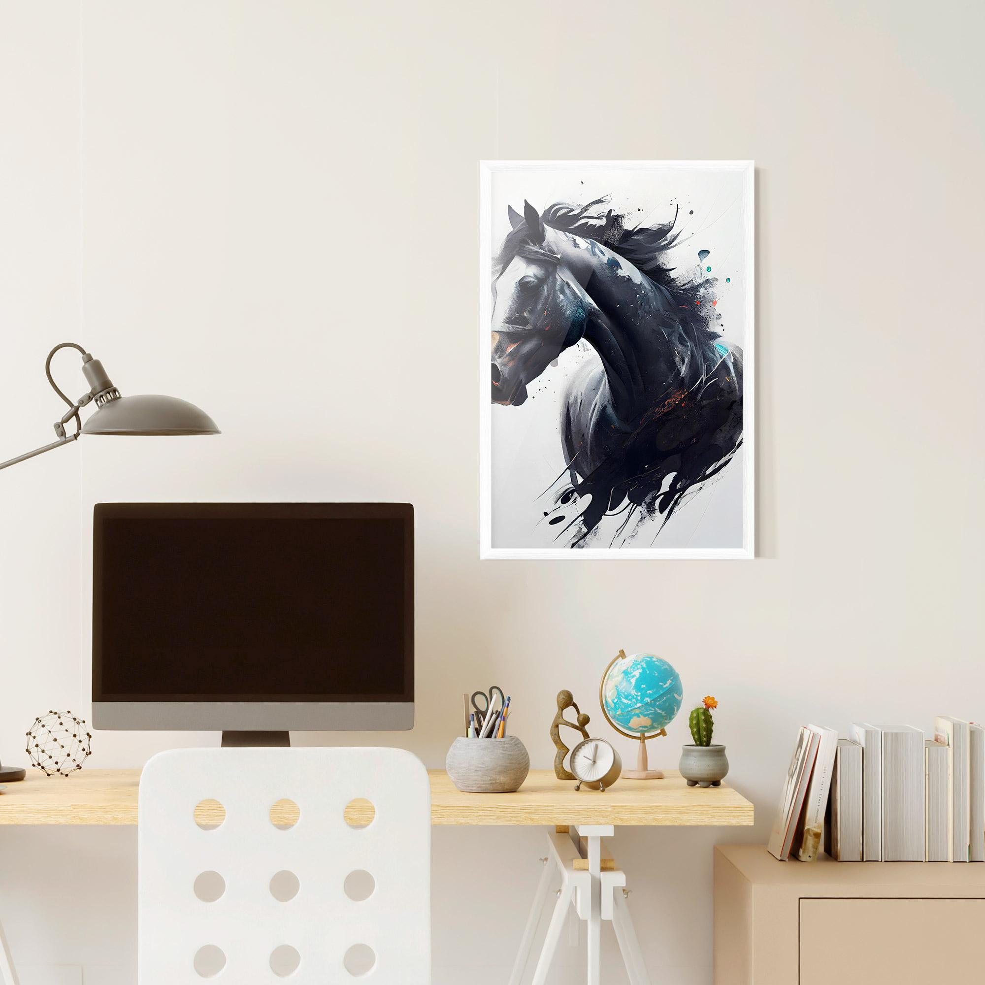 Рамкиран постер Black Paint Horse mockup 6