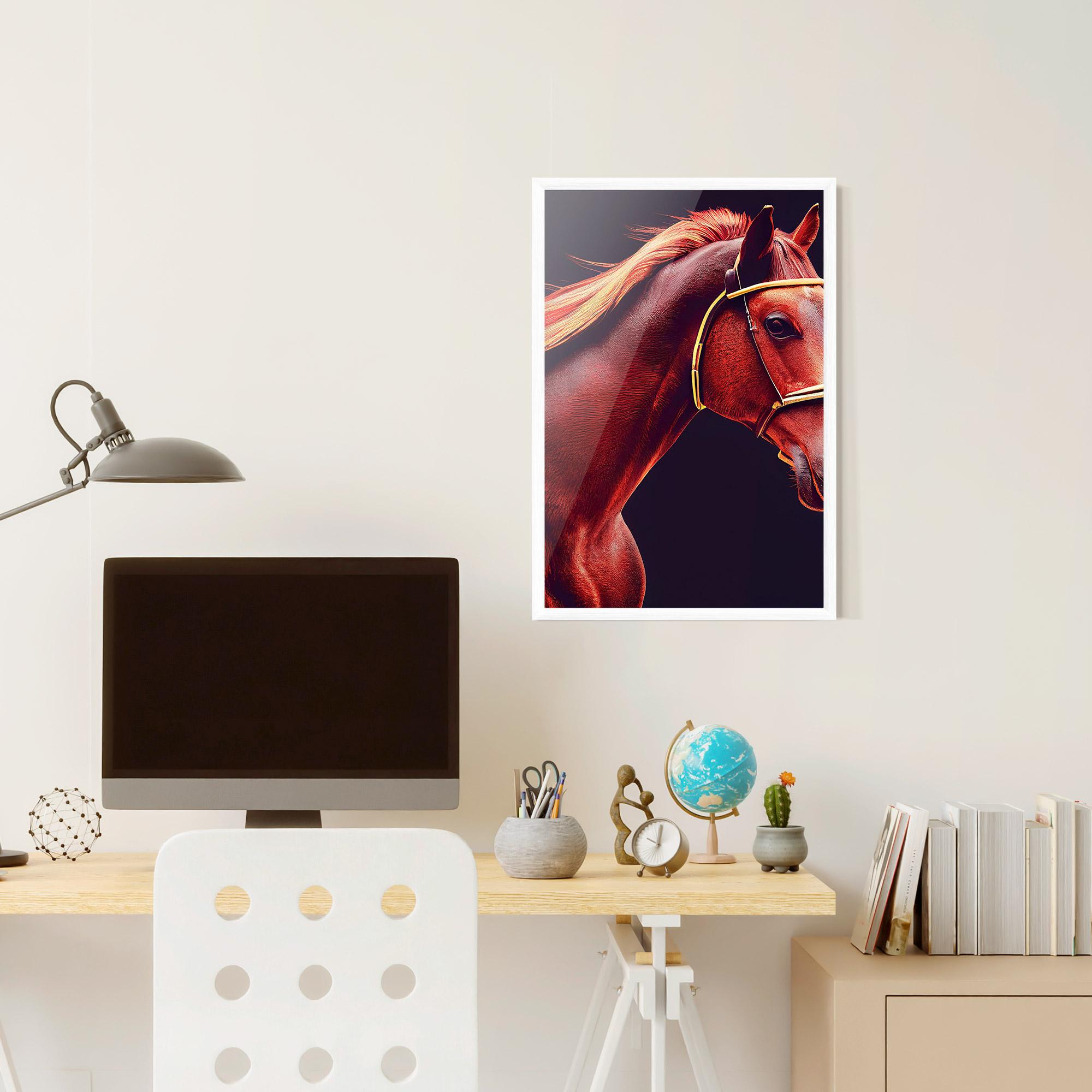 Рамкиран постер Red Horse Portrait mockup 6