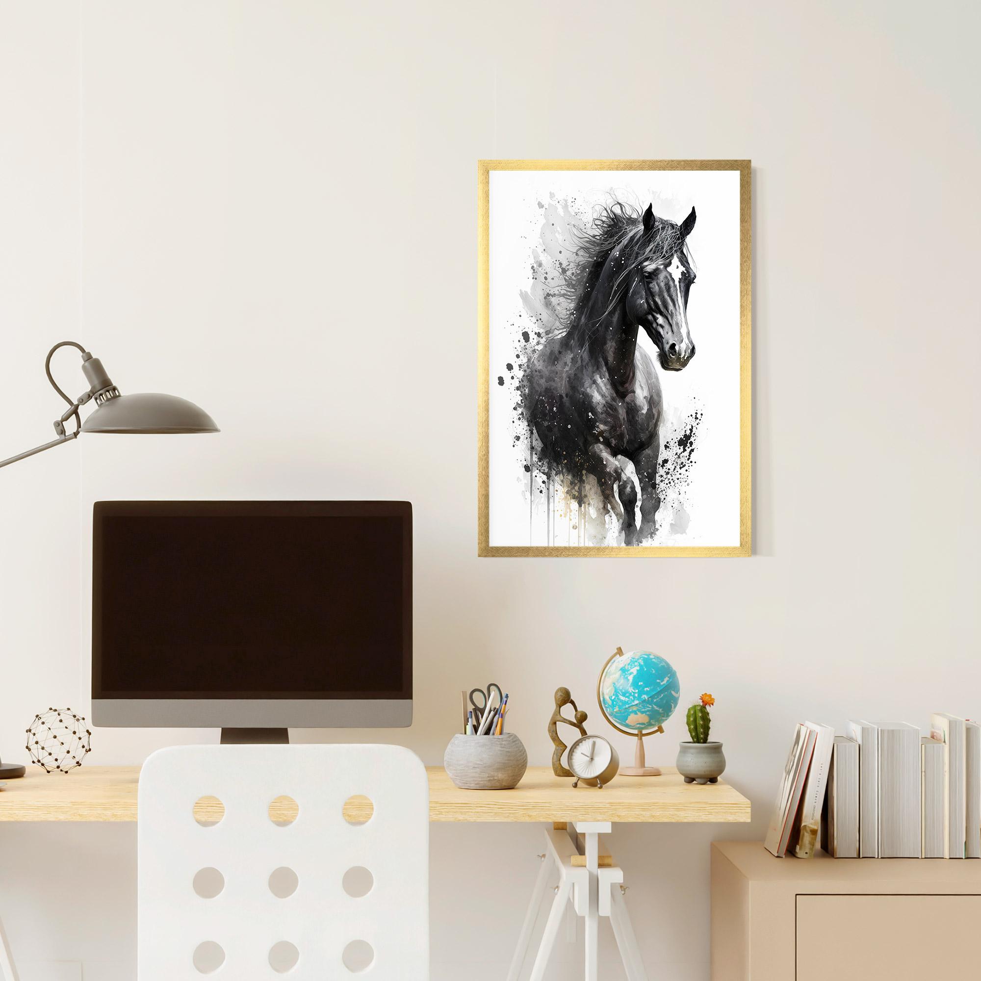 Рамкиран постер Black Horse mockup 6