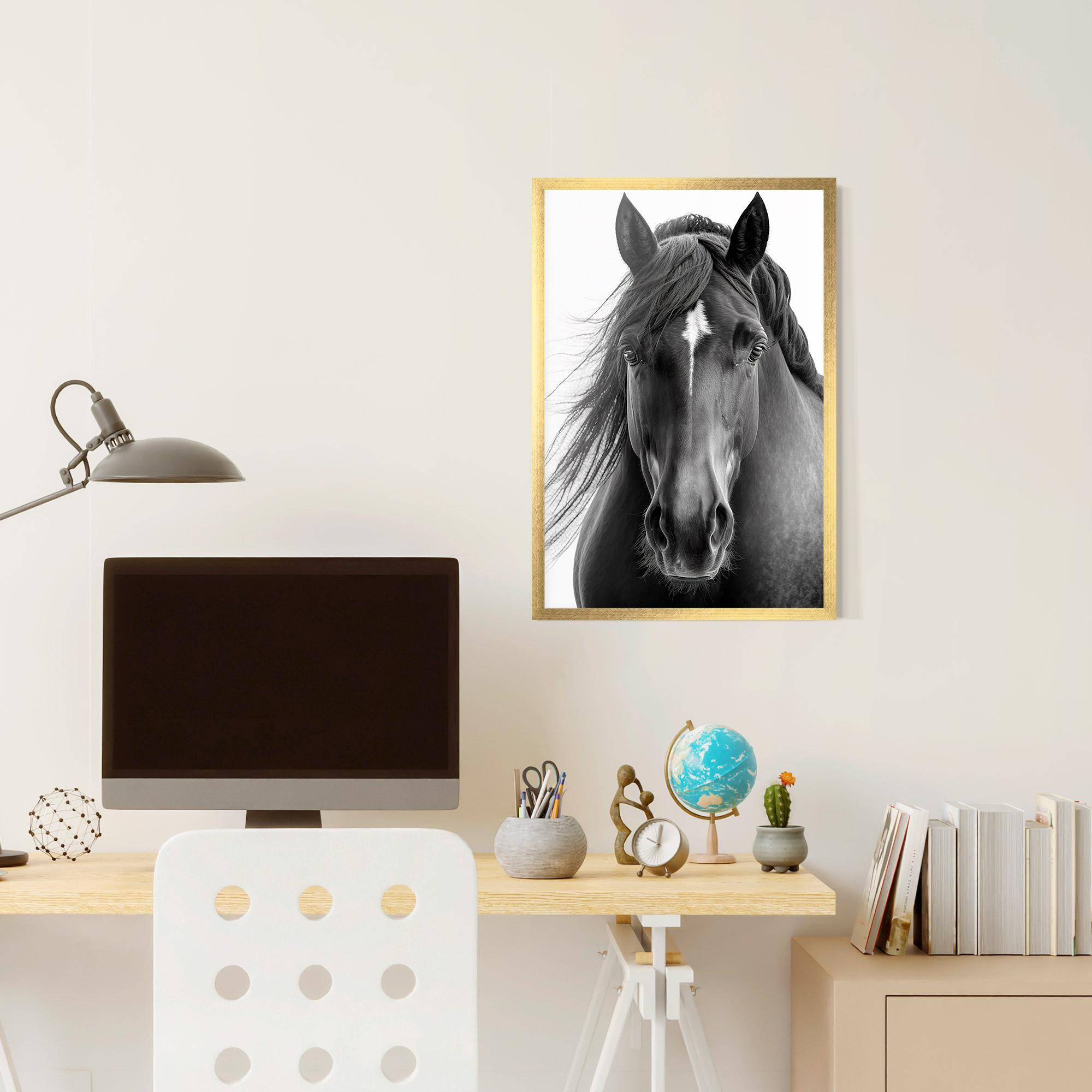 Рамкиран постер Close Up Horse mockup 6