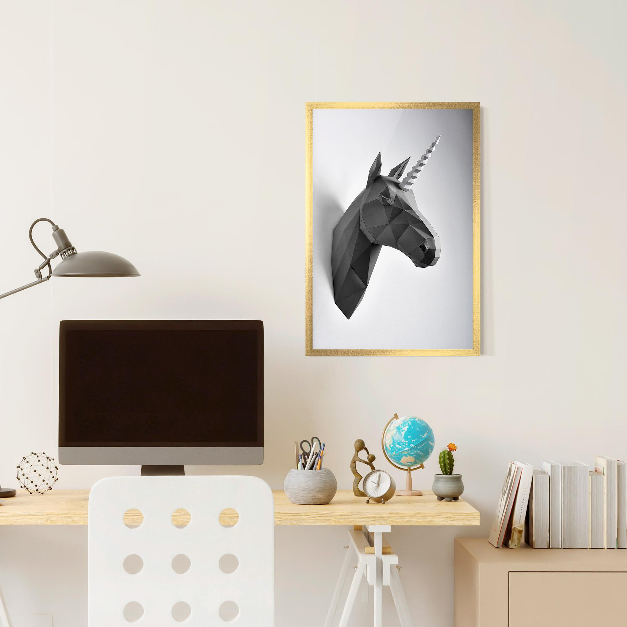 Рамкиран постер Geometrical Unicorn mockup 6